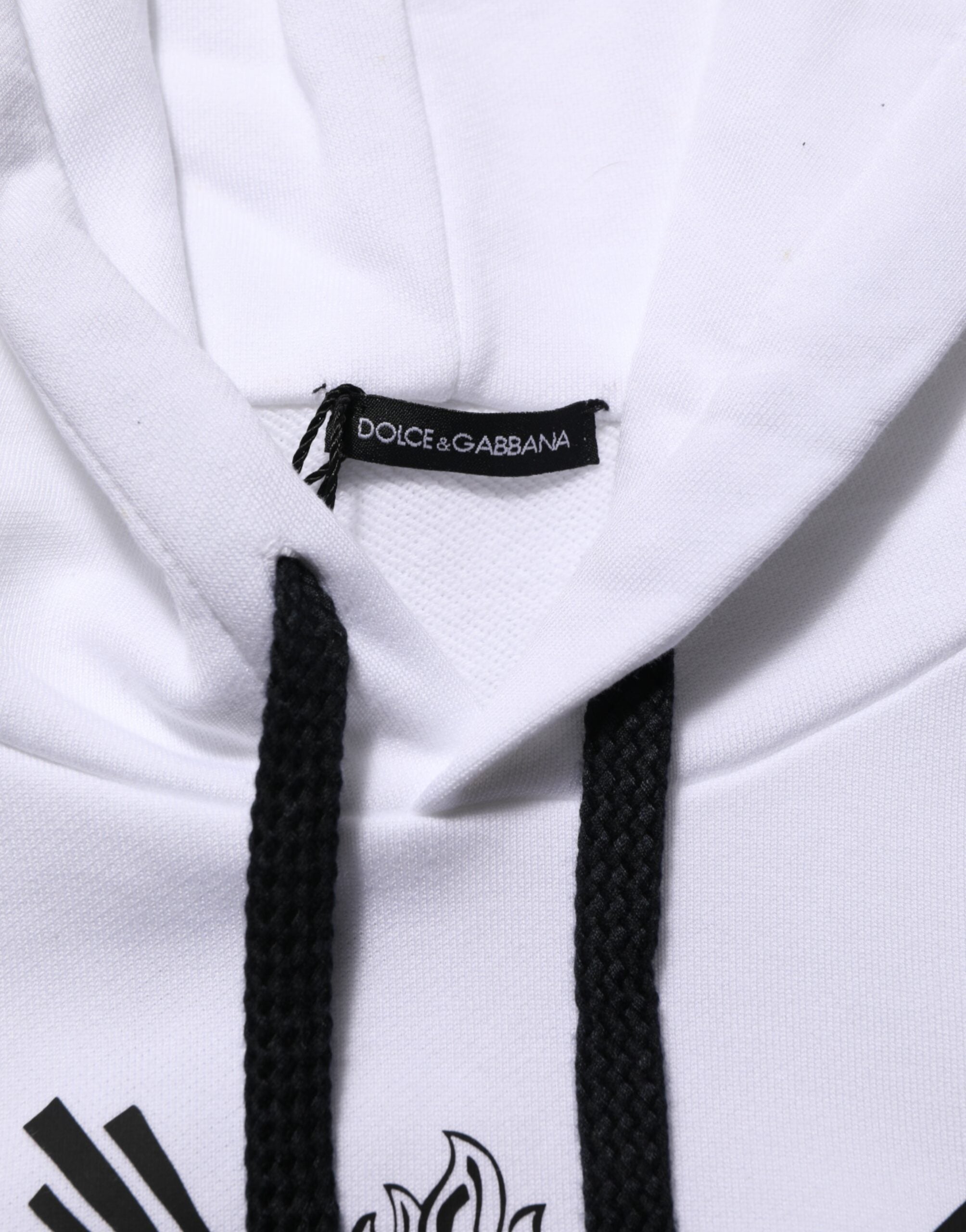 Dolce & Gabbana White Sacred Heart Hooded Sweatshirt Sweater