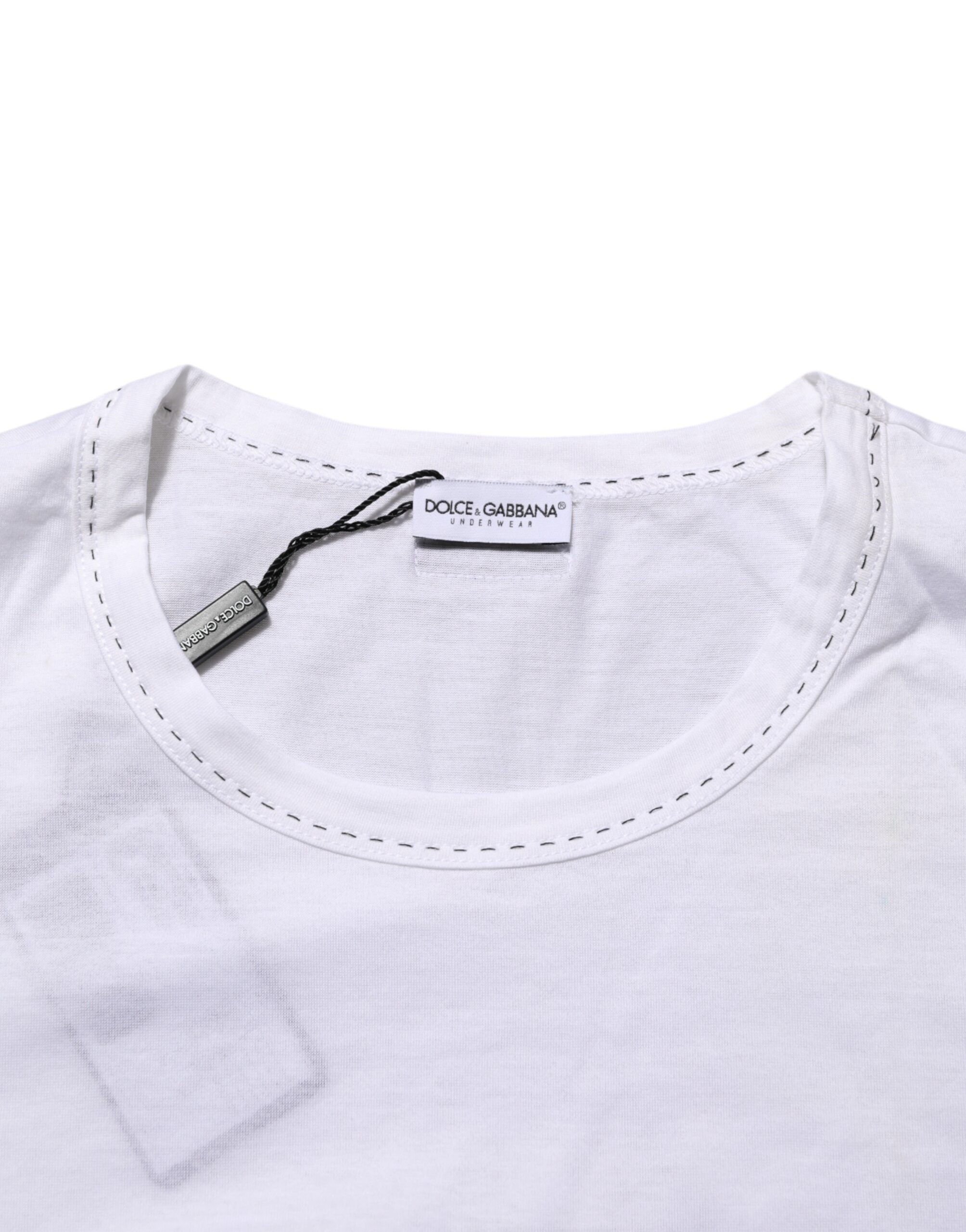 Dolce & Gabbana White Cotton Crew Neck Underwear Tee T-shirt