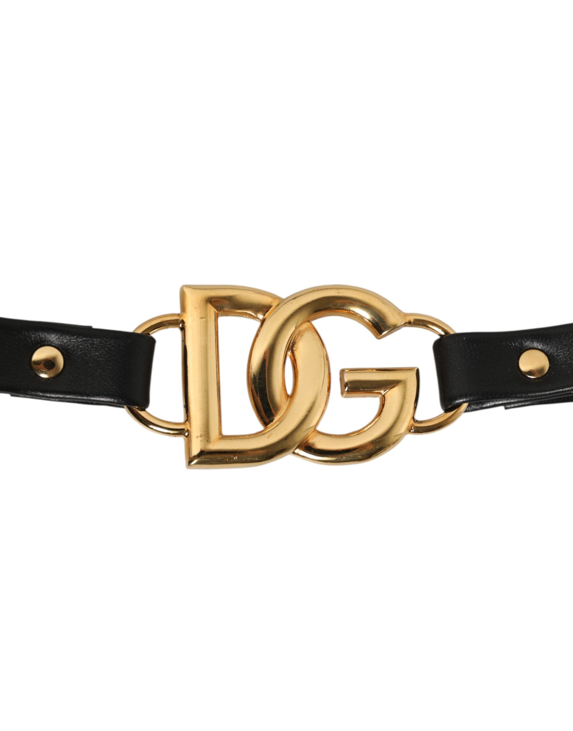 Elevate your style with the Dolce & Gabbana Black Leather Gold Chain Bag Accessory Shoulder Strap, a luxurious blend of Italian craftsmanship and timeless elegance.