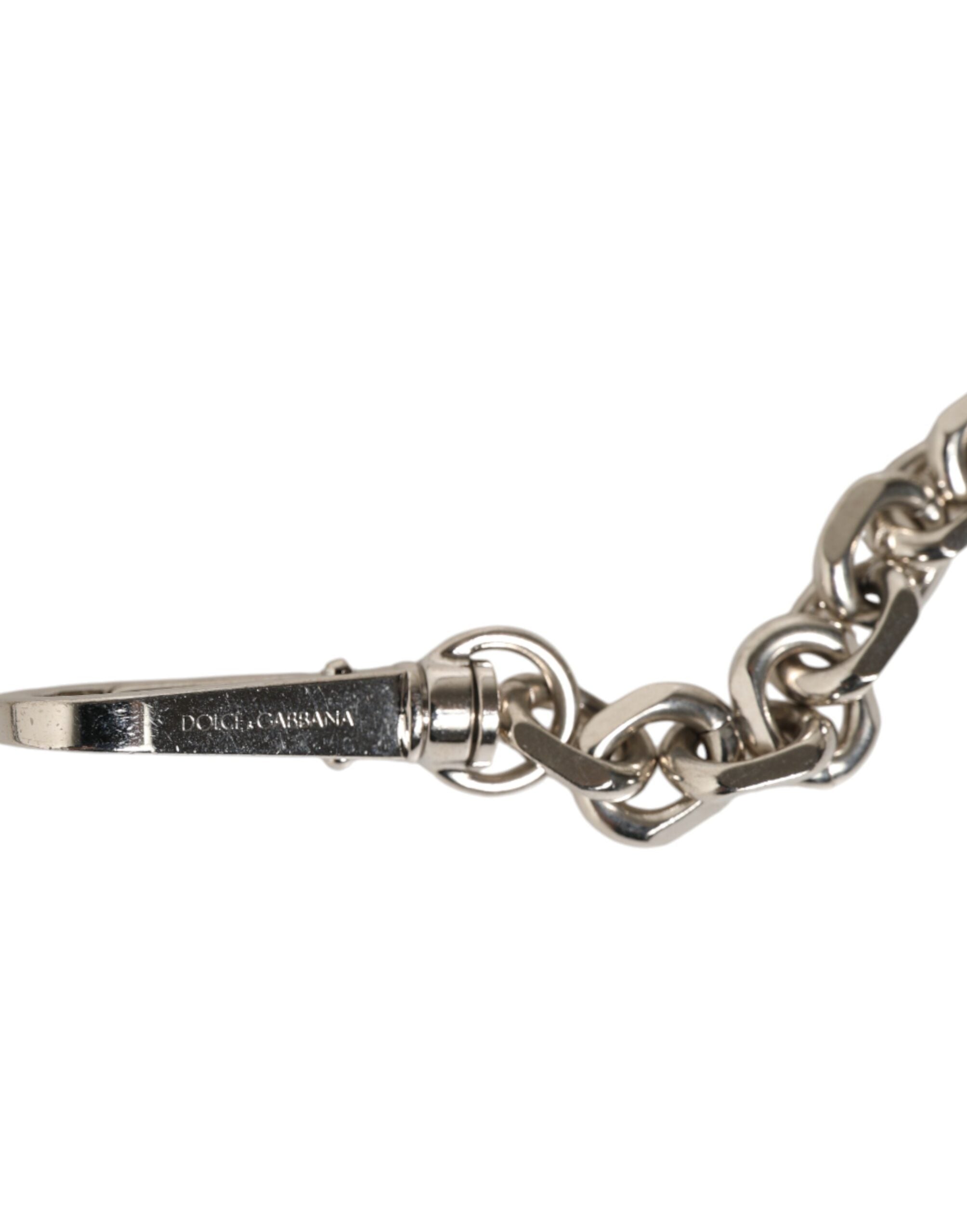 Indulge in the exquisite Dolce & Gabbana Black Leather Pearl Chain Bag Accessory Shoulder Strap, a luxurious blend of craftsmanship and elegance, perfect for the discerning individual.
