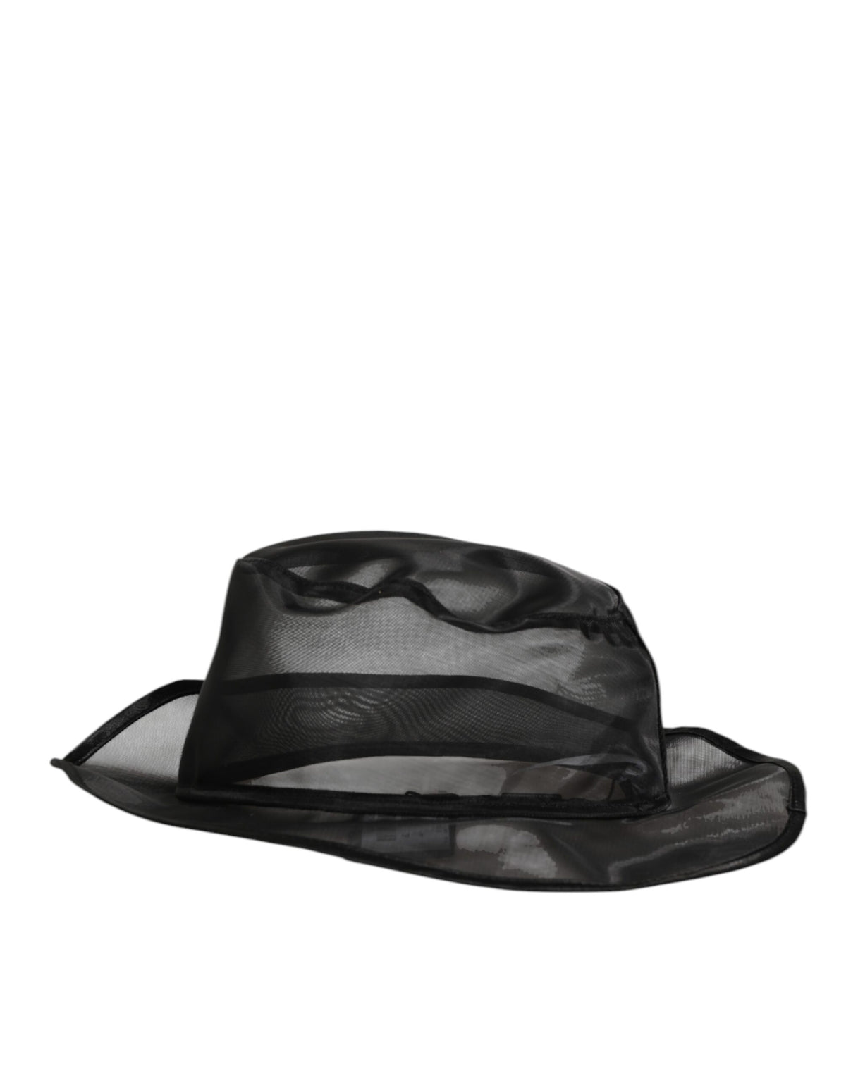 Elevate your winter wardrobe with the Dolce & Gabbana Black Silk Mesh Bucket Hat, a luxurious blend of silk and plush fur, embodying sophistication and modern elegance.