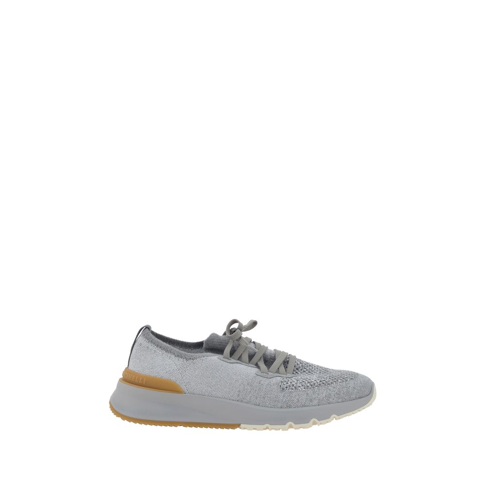 Brunello Cucinelli Gray Cotton Athletic Sneakers - Luxury Redefined