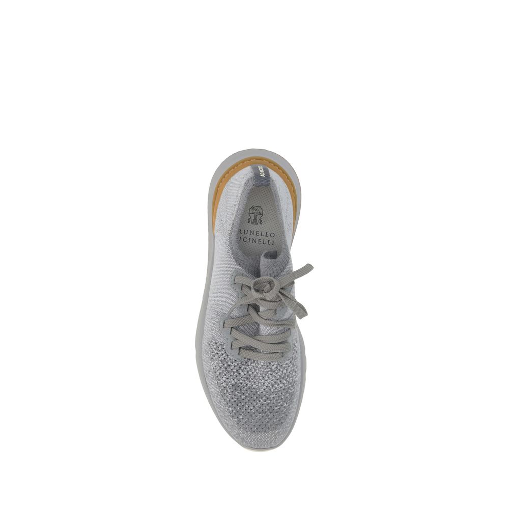 Brunello Cucinelli Gray Cotton Athletic Sneakers - Luxury Redefined