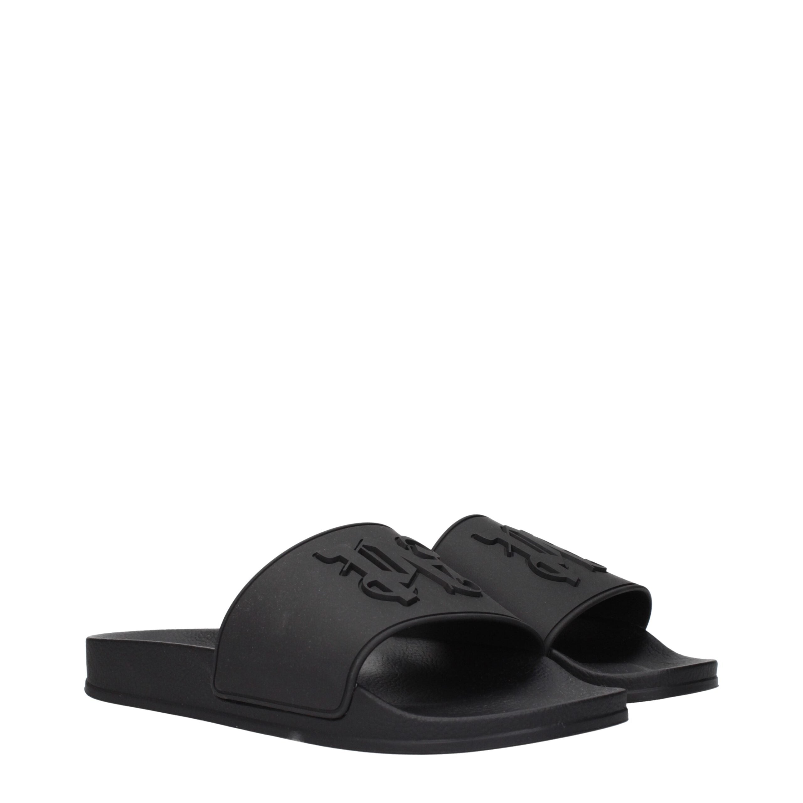 Discover the Palm Angels Black Cotton Slippers, where premium rubber meets exquisite design, elevating your everyday elegance with artisanal luxury.