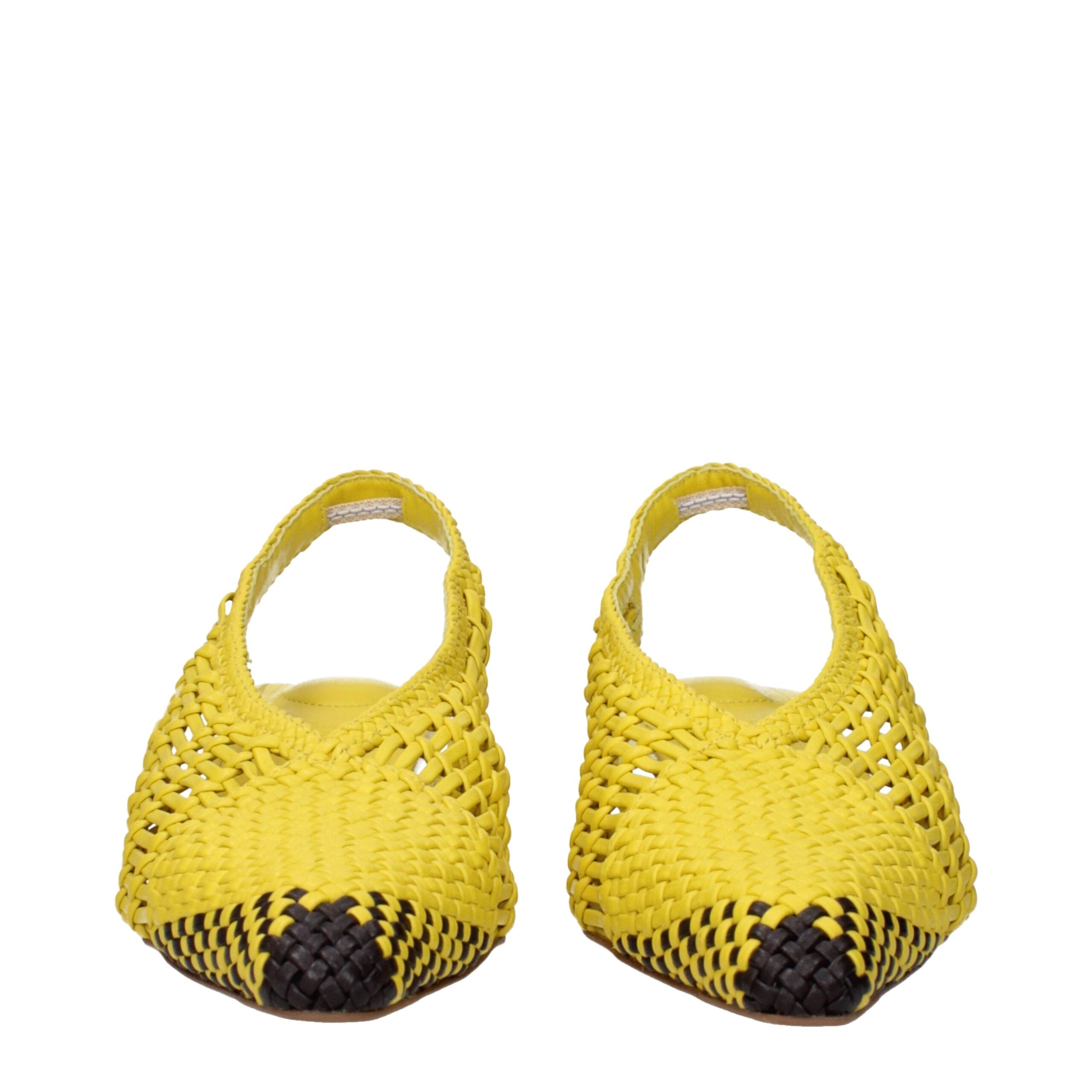 Indulge in the exquisite Jacquemus Yellow Leather Flat Sandals, crafted for timeless elegance and unparalleled comfort, elevating your style to new heights of luxury.
