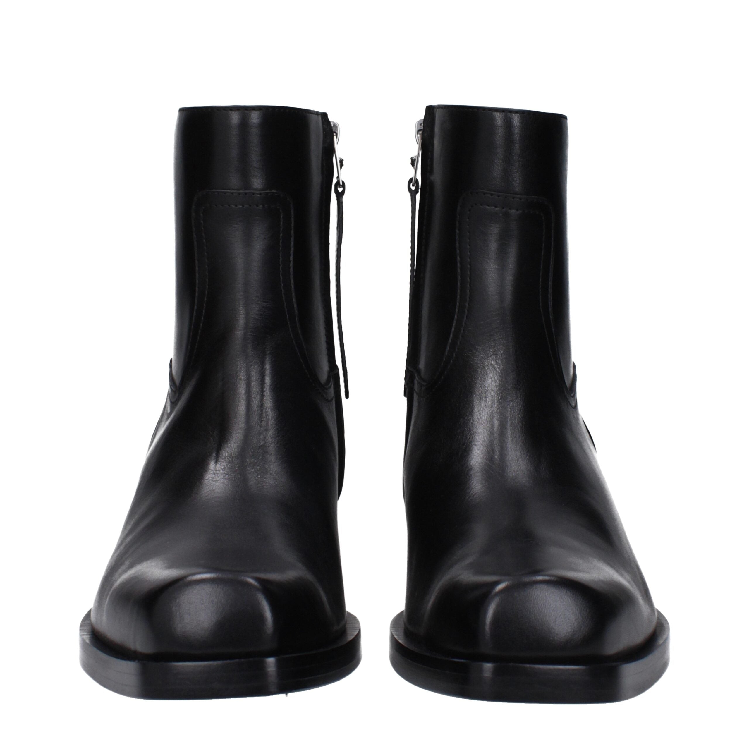 Versace Black Leather Ankle Boots
