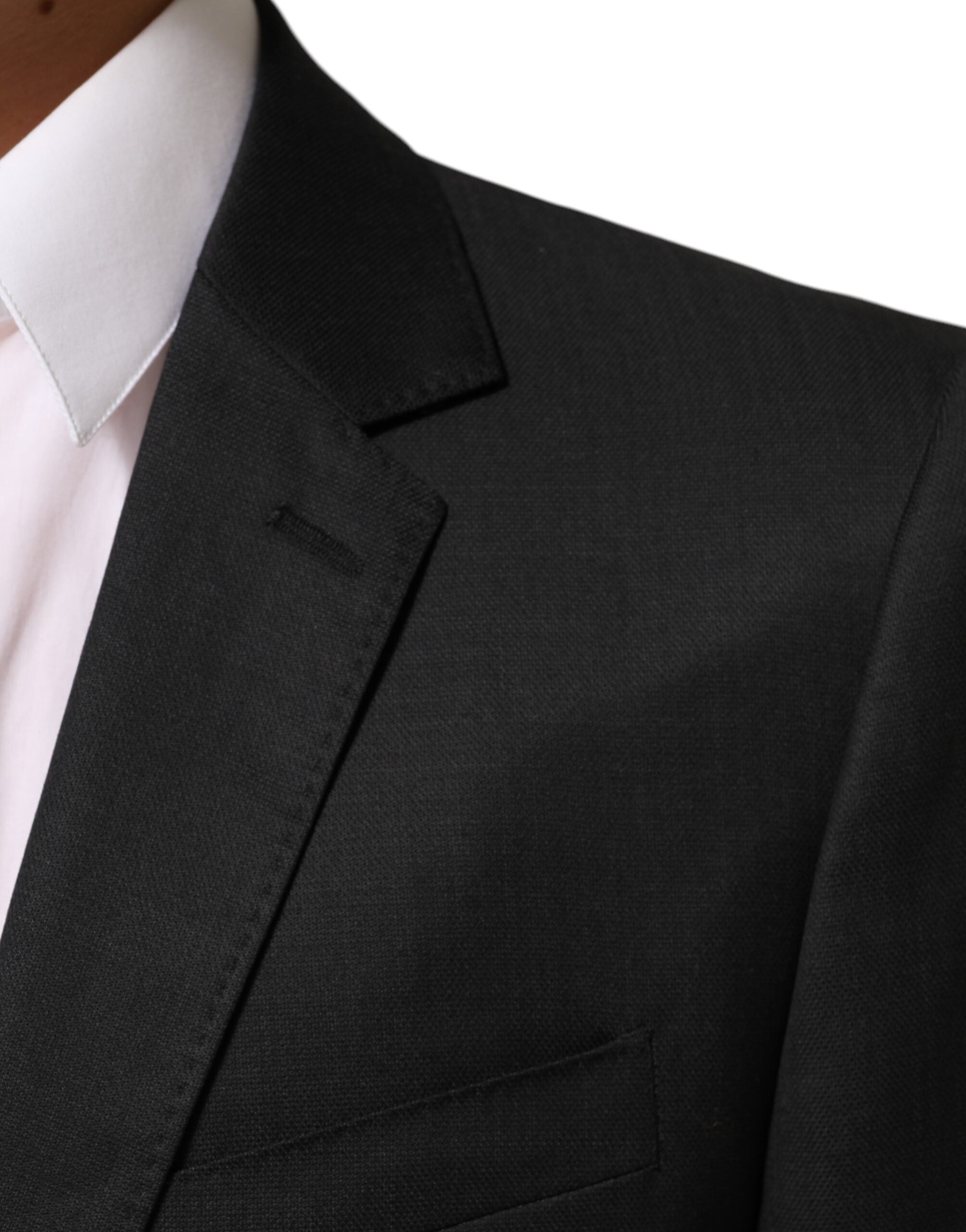 Dolce & Gabbana Black Single Breasted Men Coat MARTINI Blazer