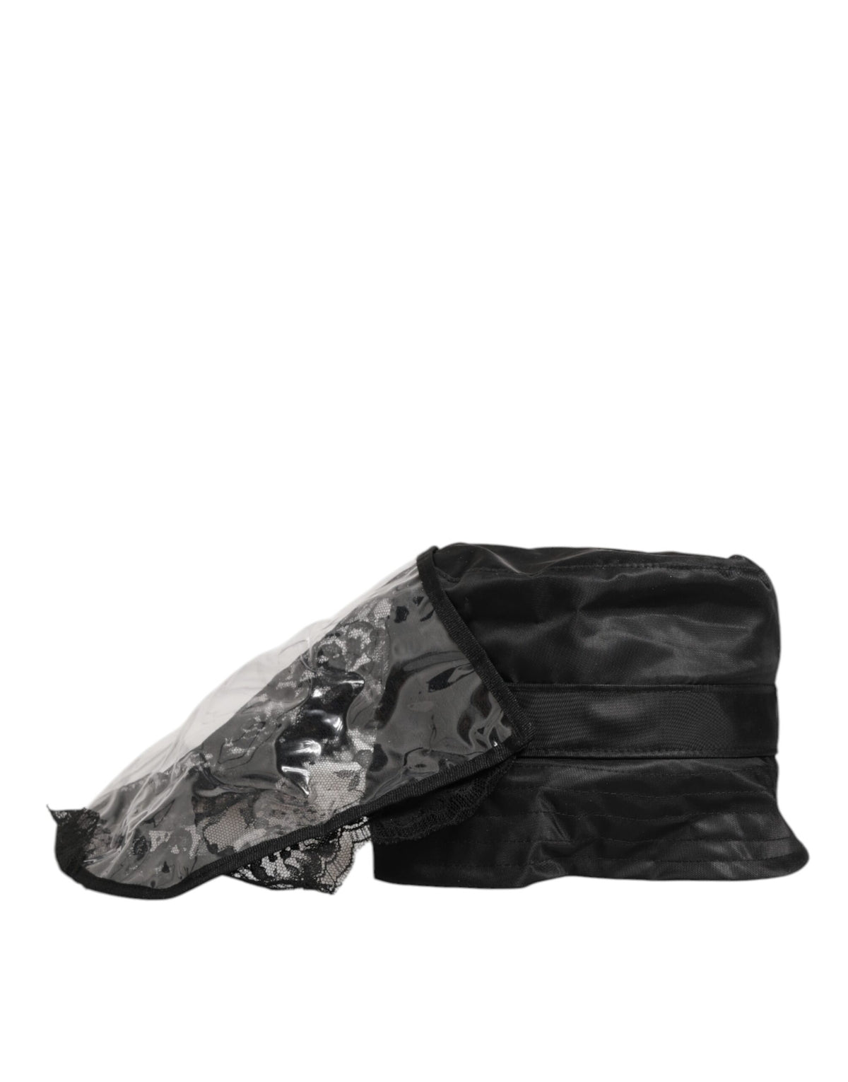 Elevate your style with the Dolce & Gabbana Black PVC Wide Brim Bucket Hat, a fusion of exquisite craftsmanship and modern elegance, perfect for the discerning individual.