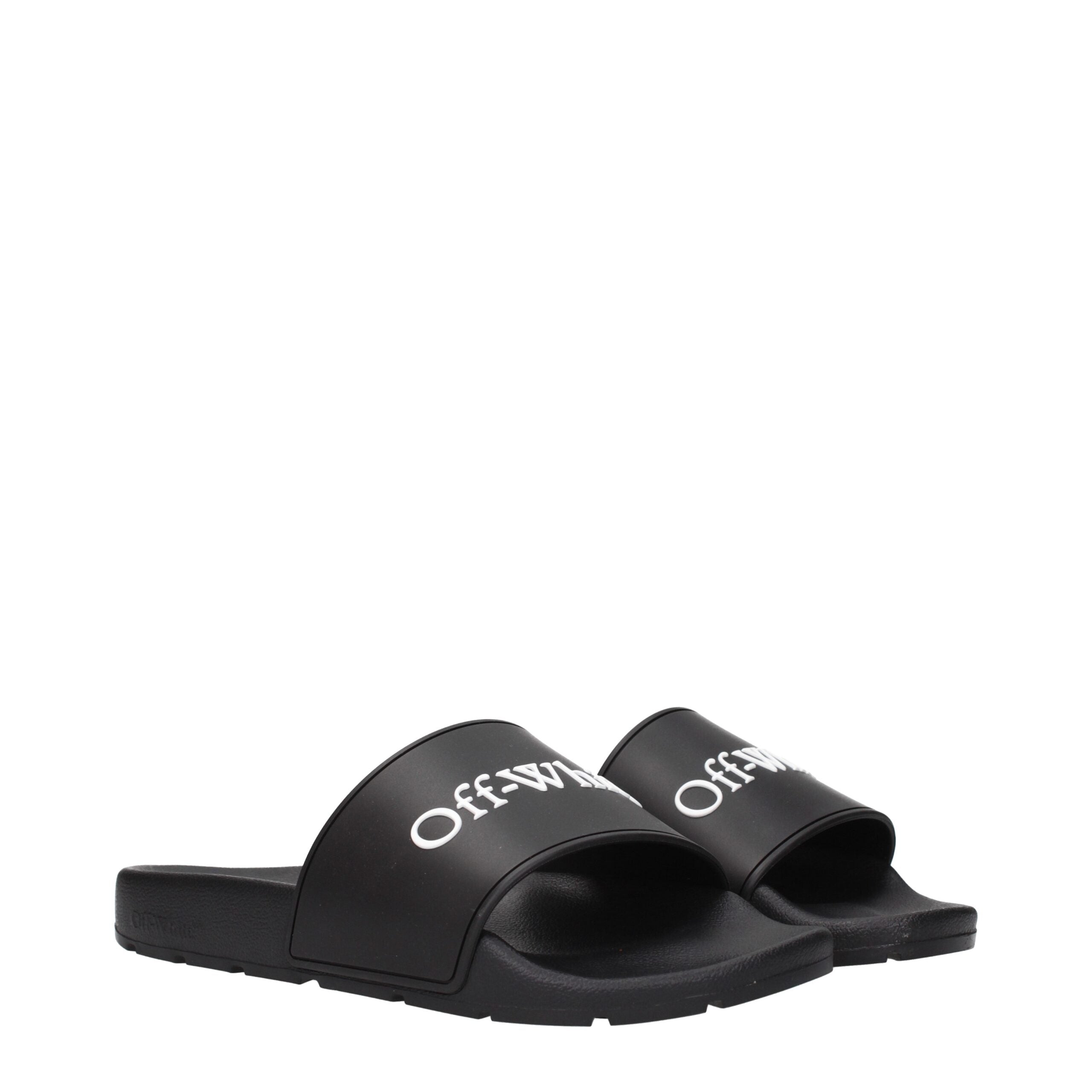 Off-White Black Cotton Slippers - Elevate Your Luxury Comfort