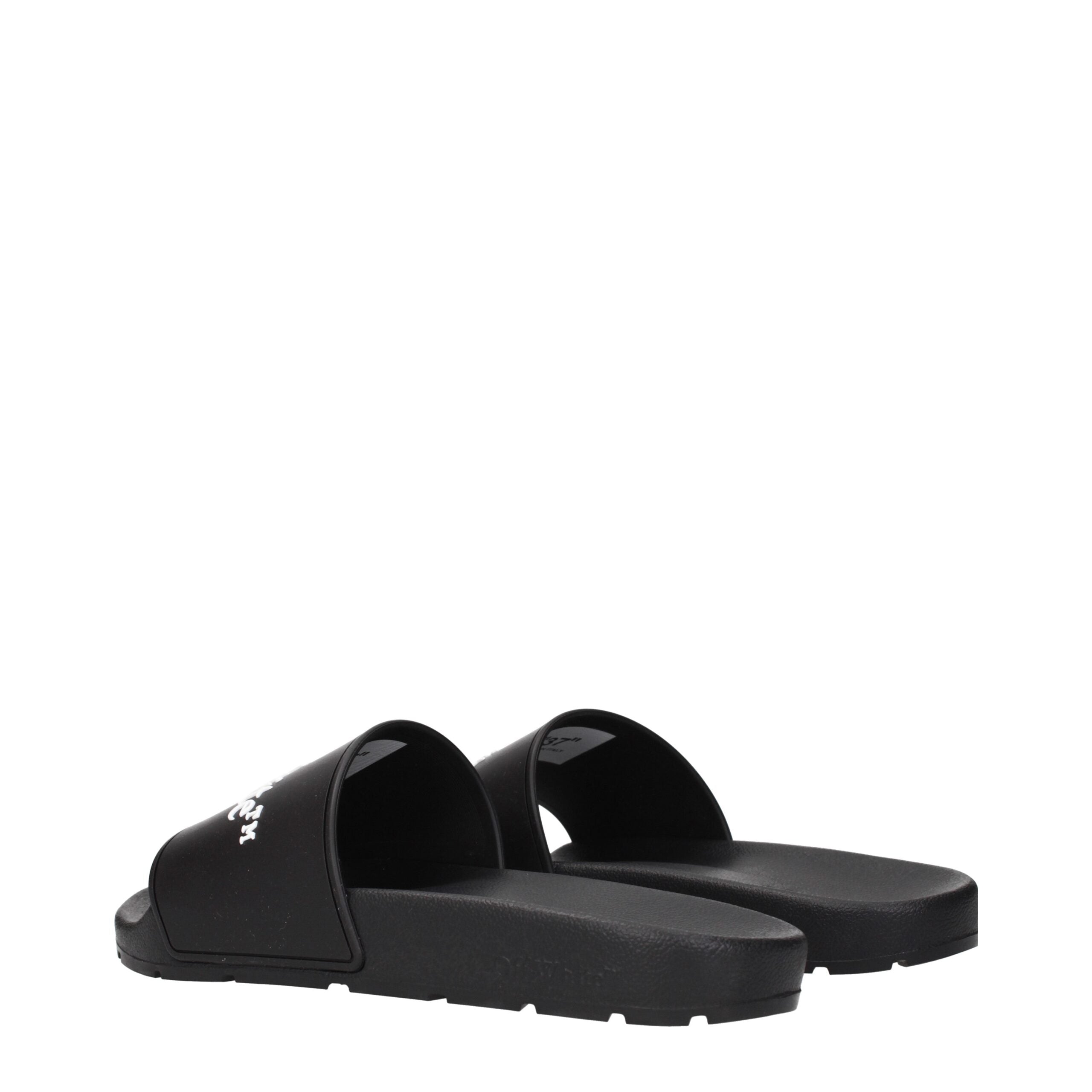 Off-White Black Cotton Slippers - Luxury Comfort Redefined