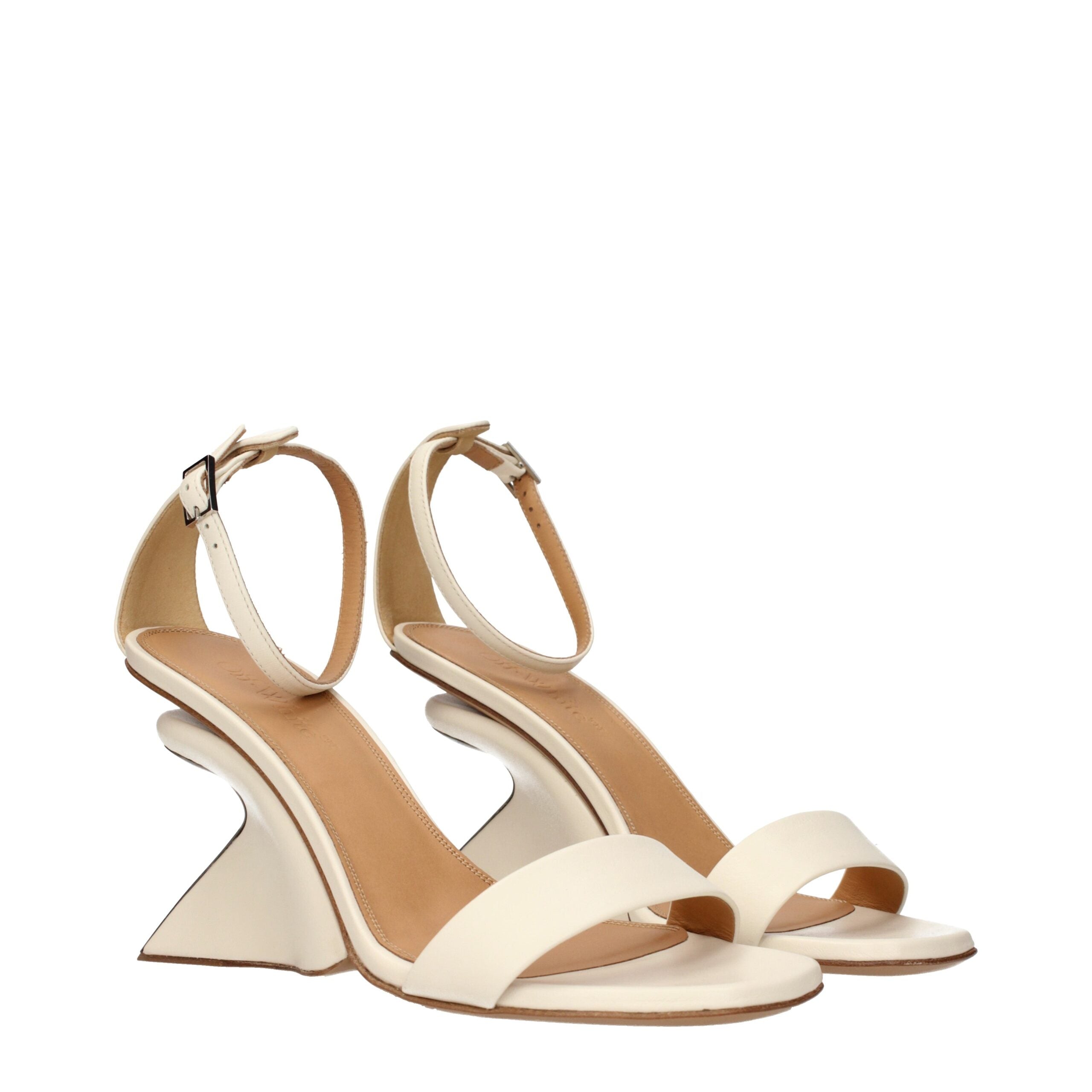 Indulge in the Off-White Beige Leather Platform Sandals, where exquisite craftsmanship meets timeless elegance, elevating your style with luxurious comfort and sophistication.