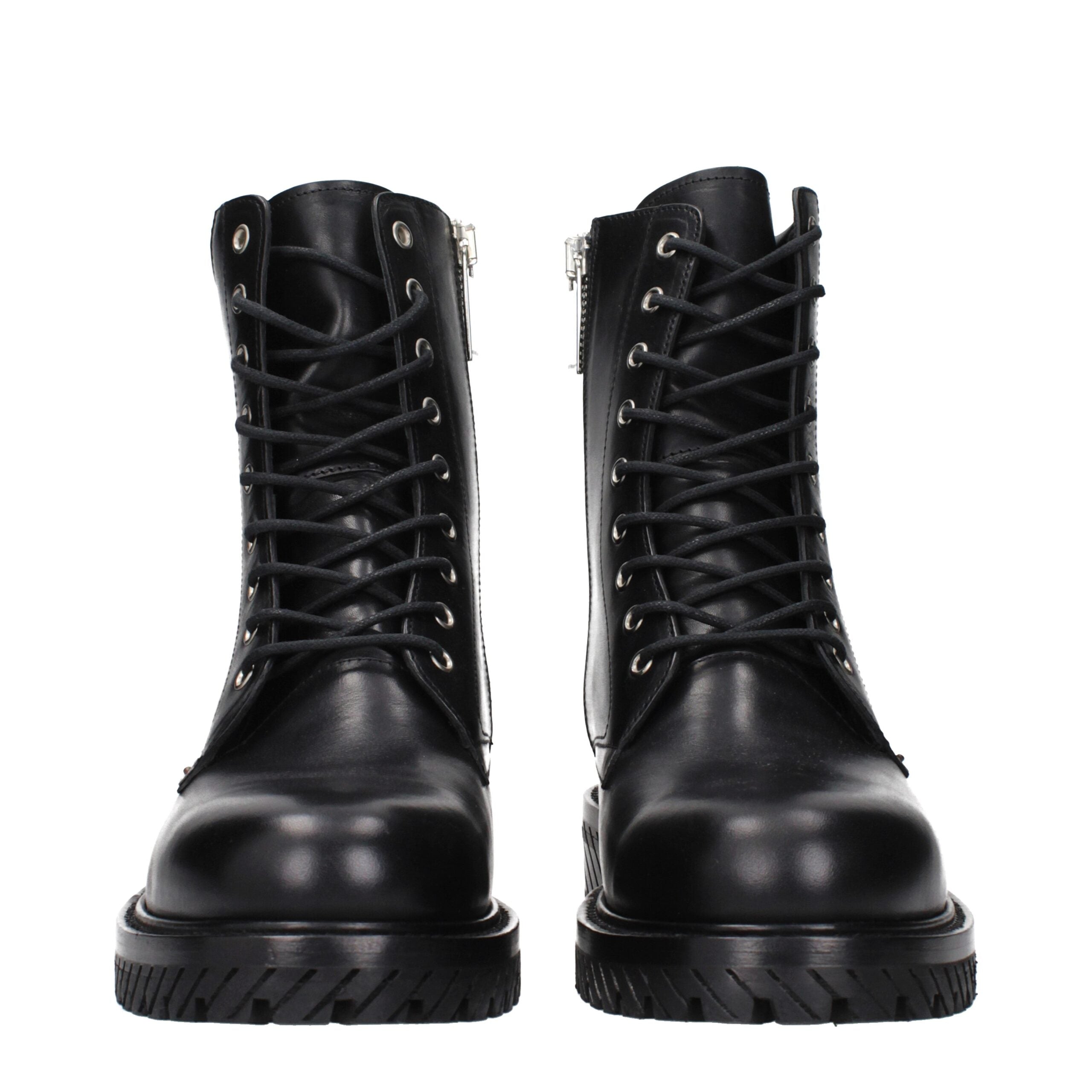 Indulge in the exquisite Off-White Black Leather Ankle Boots, where premium craftsmanship meets timeless elegance, perfect for those who embody sophistication and allure.