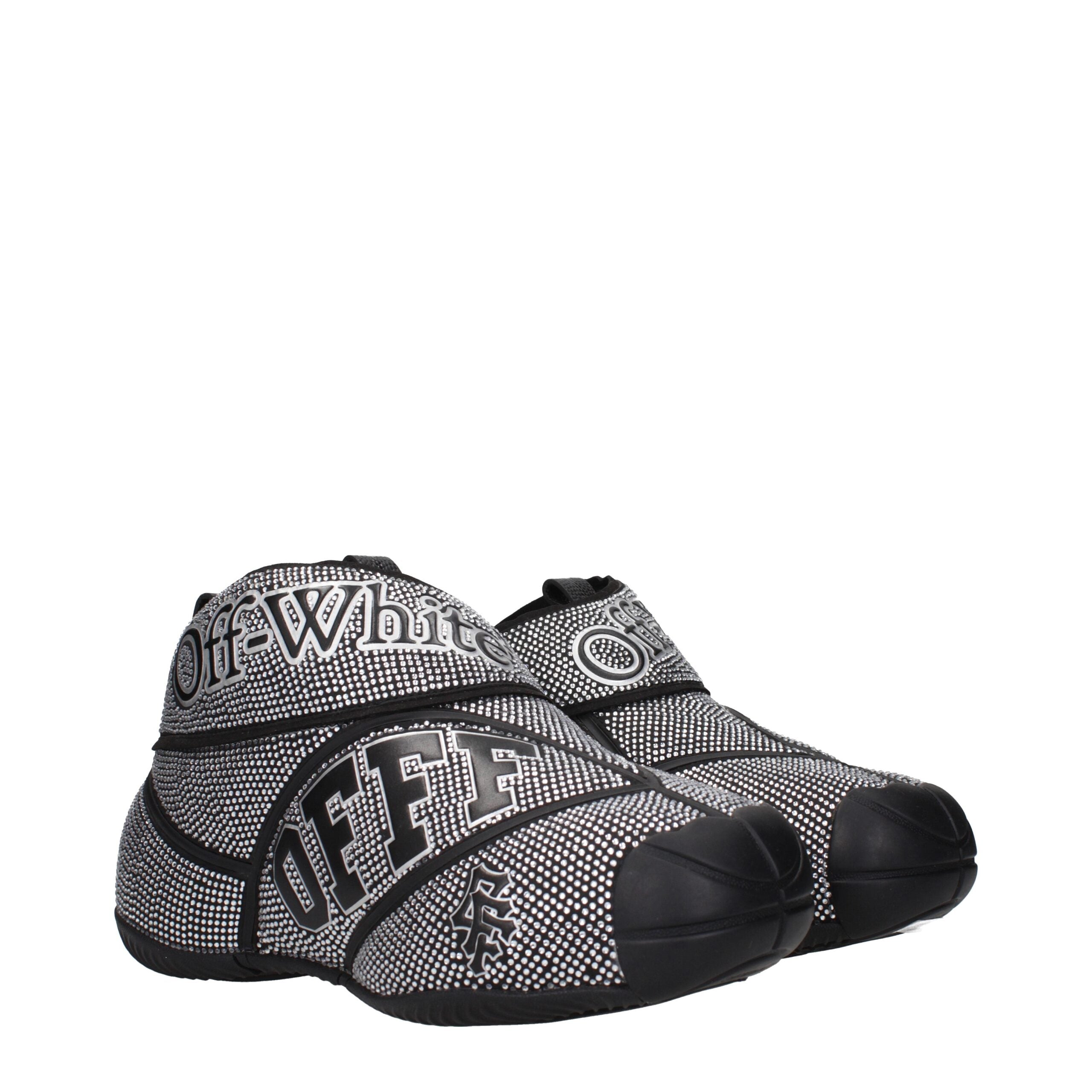 Elevate your style with Off-White Black Cotton Sneakers, where exquisite craftsmanship meets luxury. Indulge in sophistication and timeless elegance.