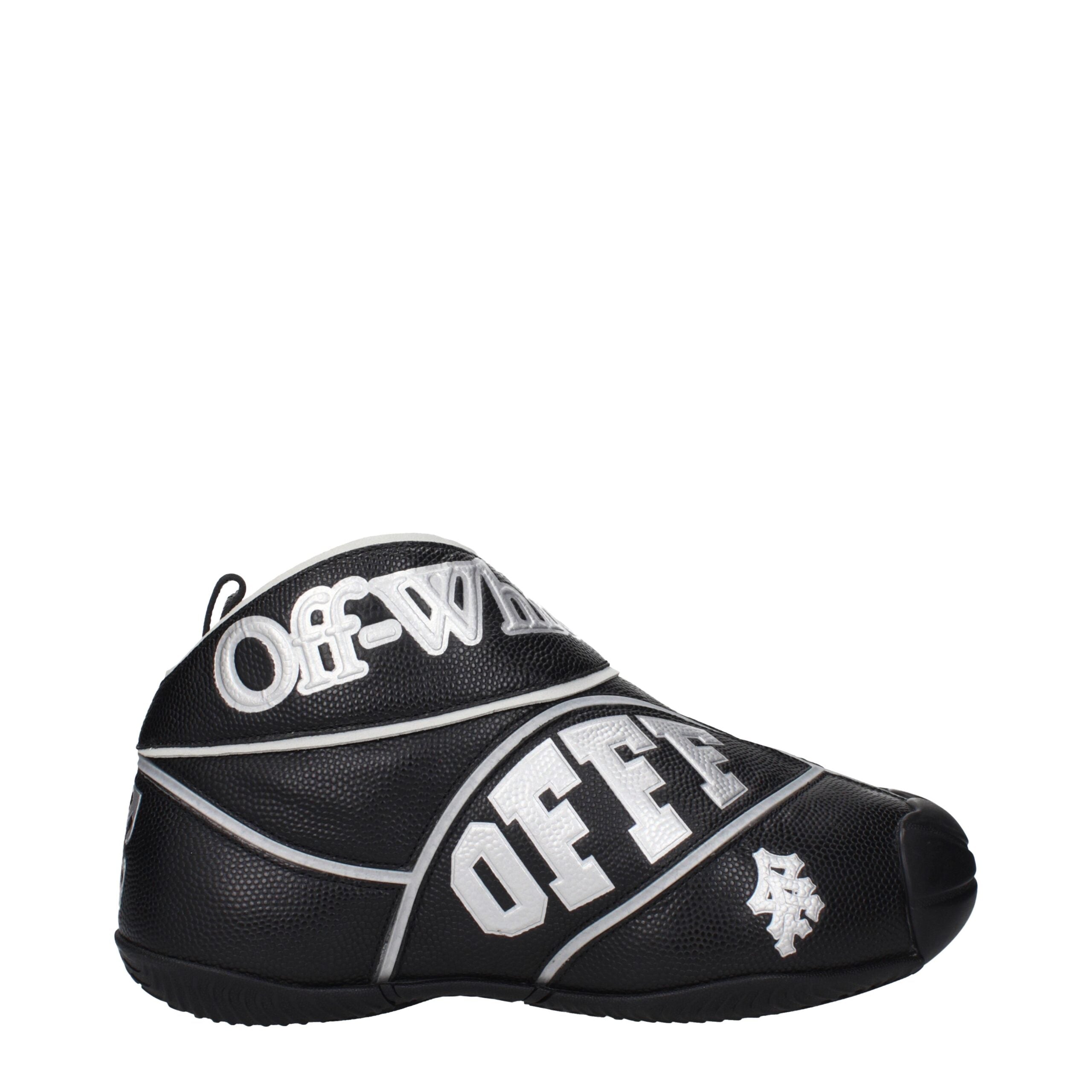 Discover the Off-White Black Leather High Top Sneakers, a fusion of impeccable craftsmanship and urban elegance, perfect for the discerning fashion connoisseur.