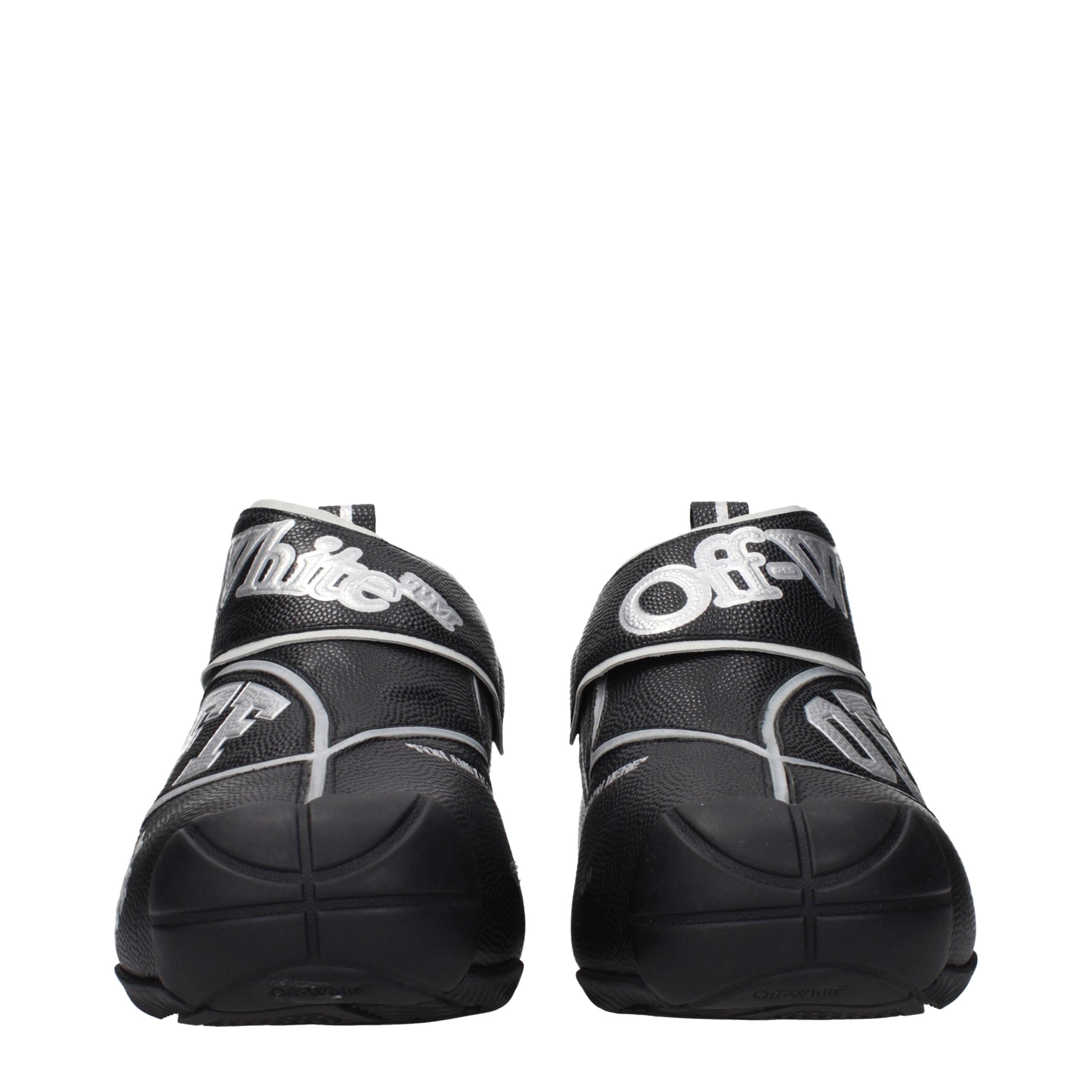 Indulge in the Off-White Black Leather High Top Sneakers, where exquisite craftsmanship meets urban luxury, perfect for the discerning connoisseur seeking elegance and style.