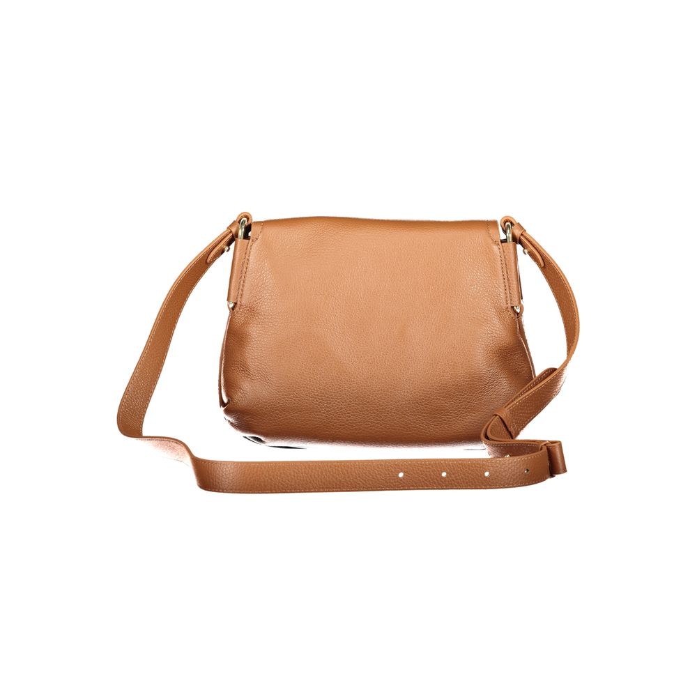 Coccinelle Marrone Leather Handbag, Artisanal Luxury Redefined