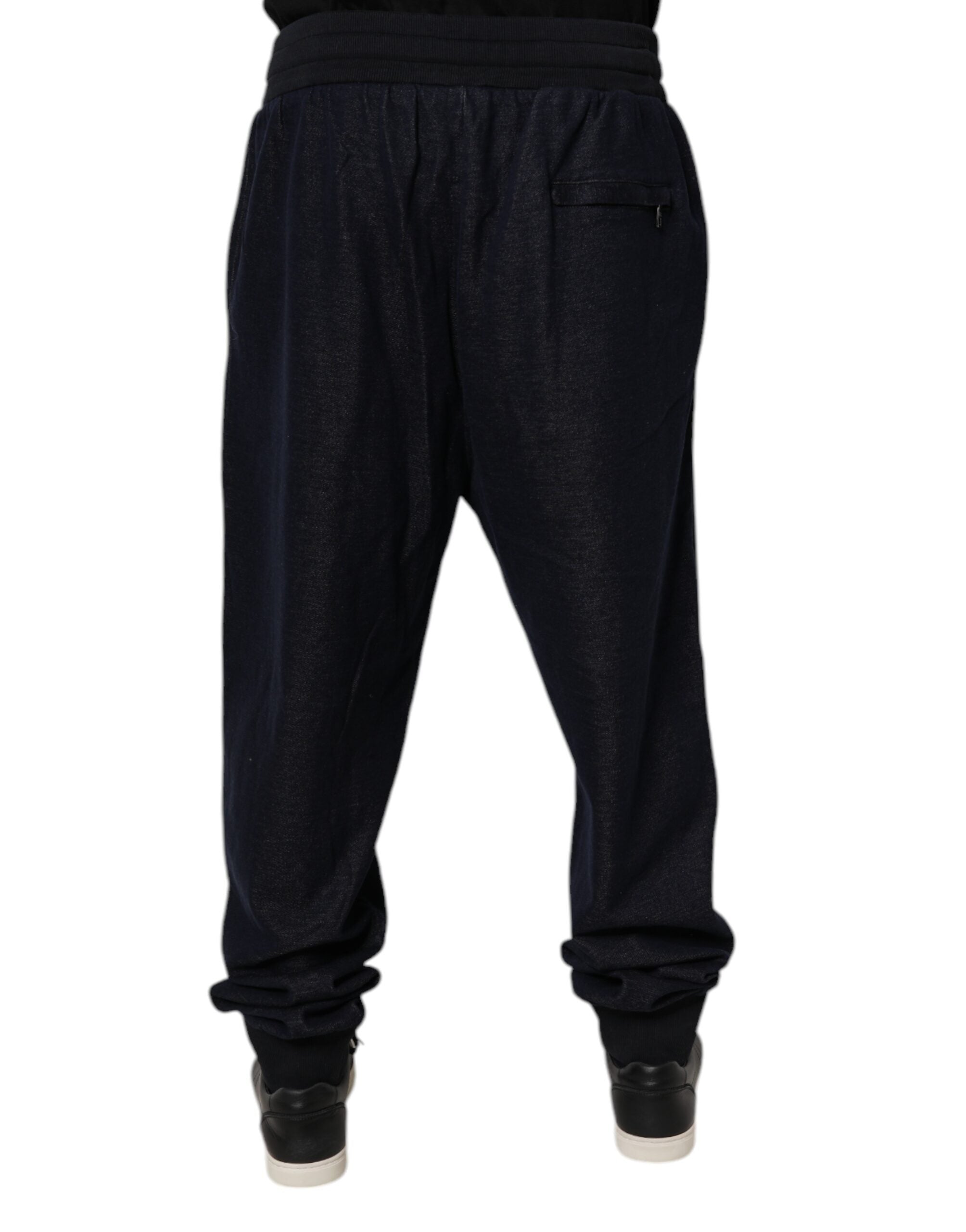 Dolce & Gabbana Black Cotton Blend Men Jogger Trouser Pants