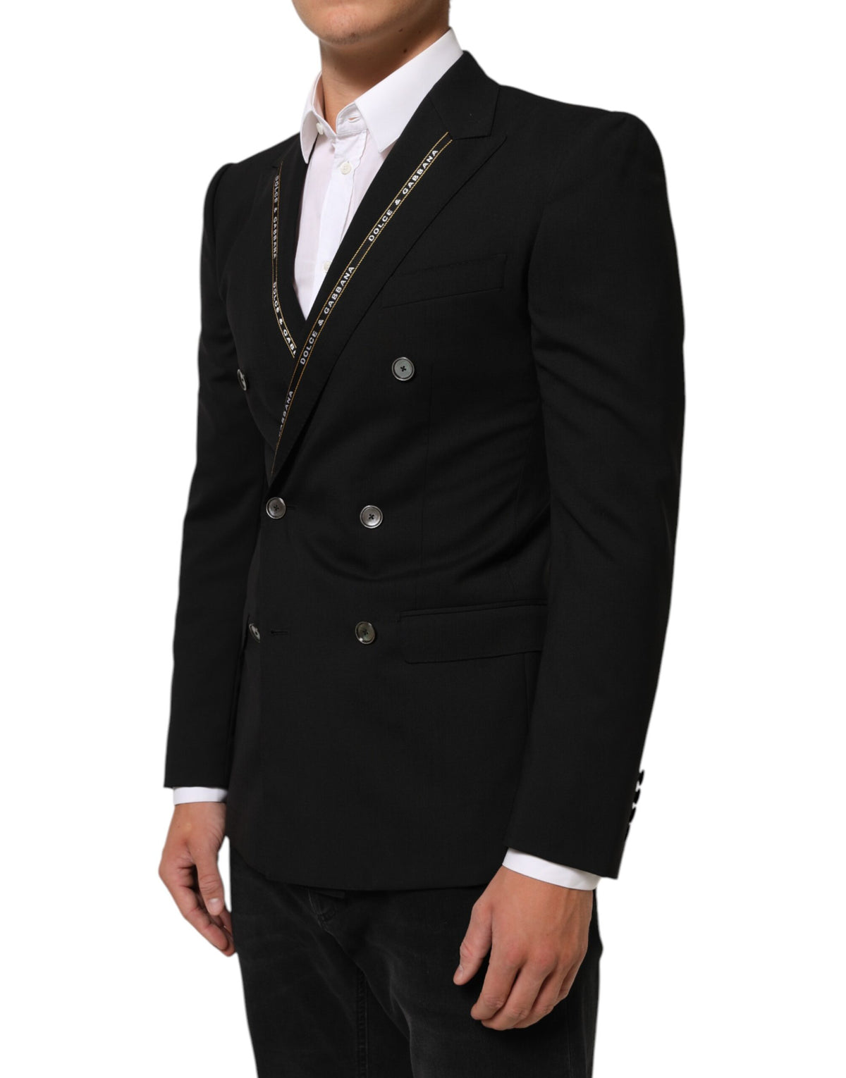 Indulge in the elegance of the Dolce & Gabbana Black SICILIA Double Breasted Jacket Blazer, a masterpiece of Italian craftsmanship that embodies luxury and sophistication.