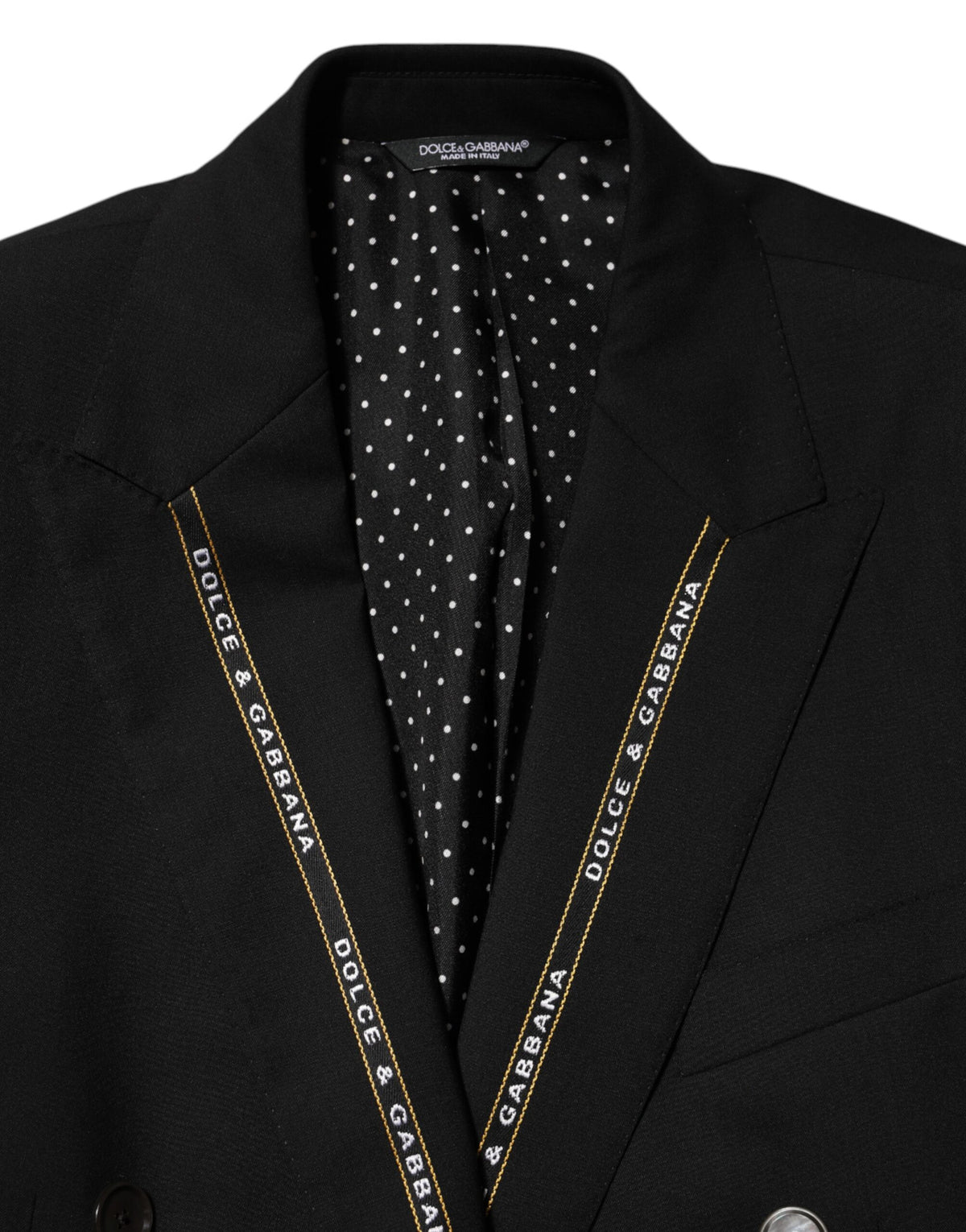 Elevate your wardrobe with the Dolce & Gabbana Black SICILIA Double Breasted Jacket Blazer, a masterpiece of Italian craftsmanship in luxurious wool, designed for timeless sophistication.