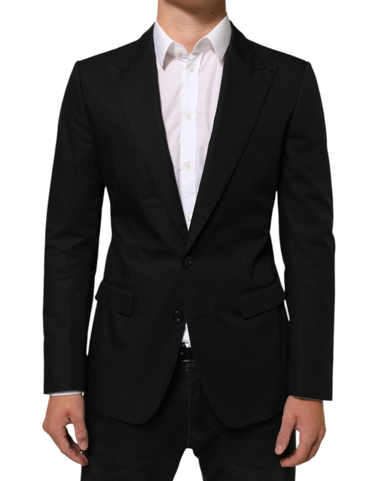 Elevate your wardrobe with the Dolce & Gabbana Black Wool Suit Jacket Blazer, a masterpiece of Italian craftsmanship and timeless elegance, perfect for any sophisticated occasion.