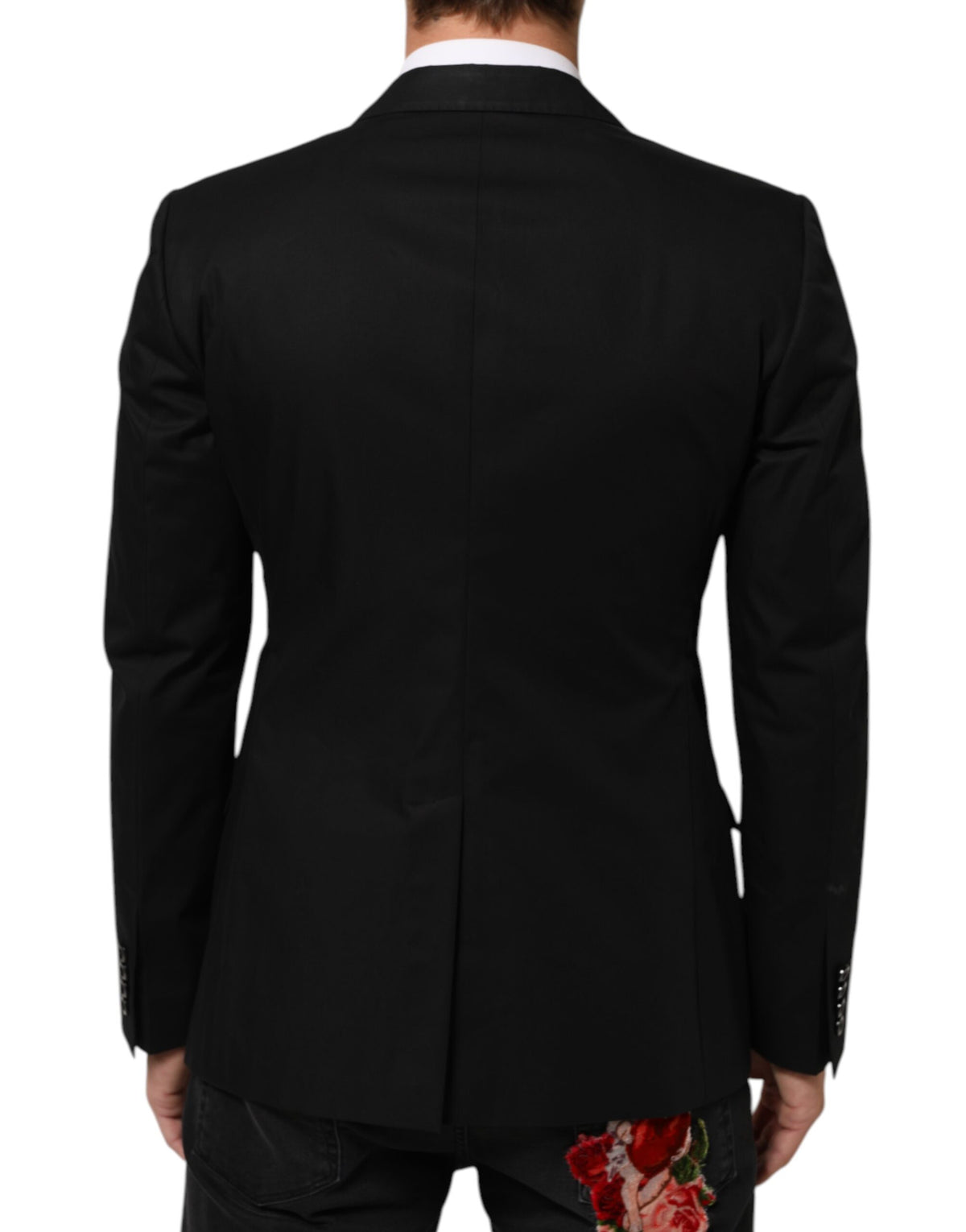 Elevate your style with the Dolce & Gabbana Black Wool 2 Buttons Suit Men Jacket Blazer, a masterpiece of Italian craftsmanship, embodying timeless elegance and sophistication.