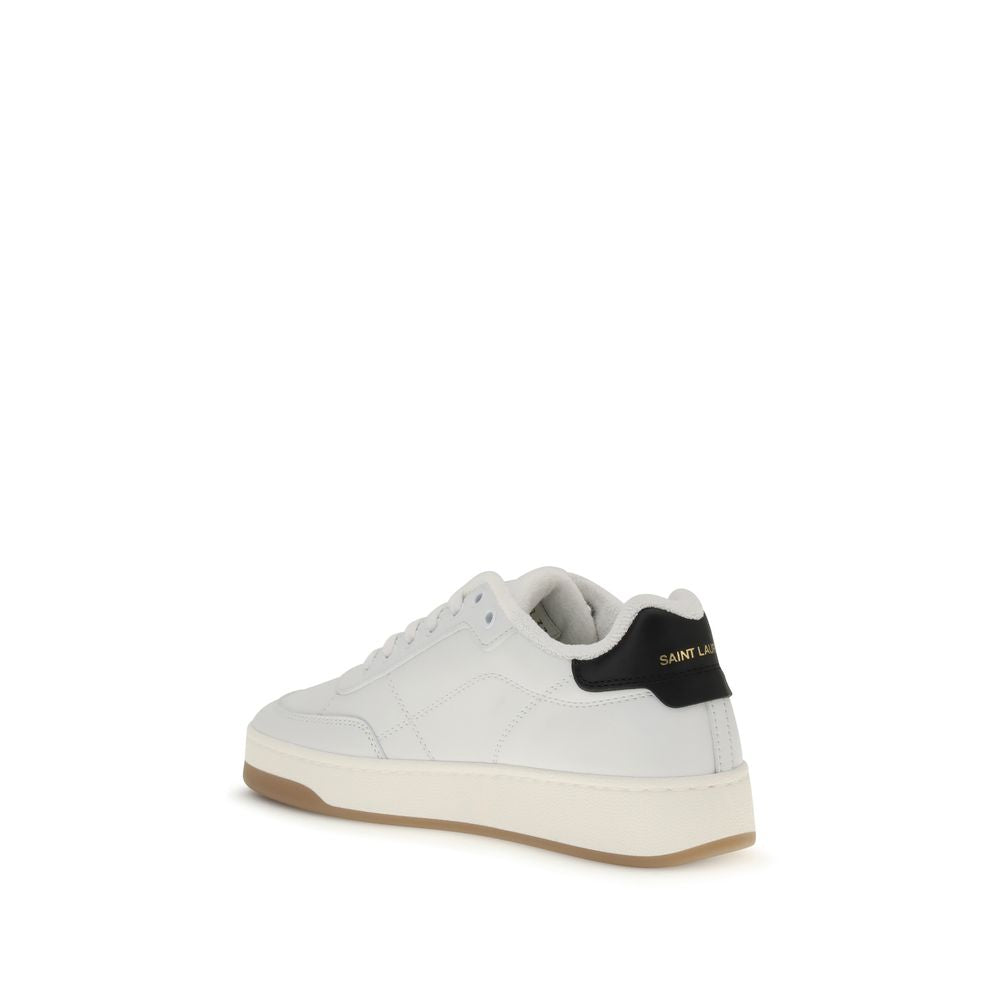Saint Laurent White Calf Leather Sneakers - Artisanal Luxury