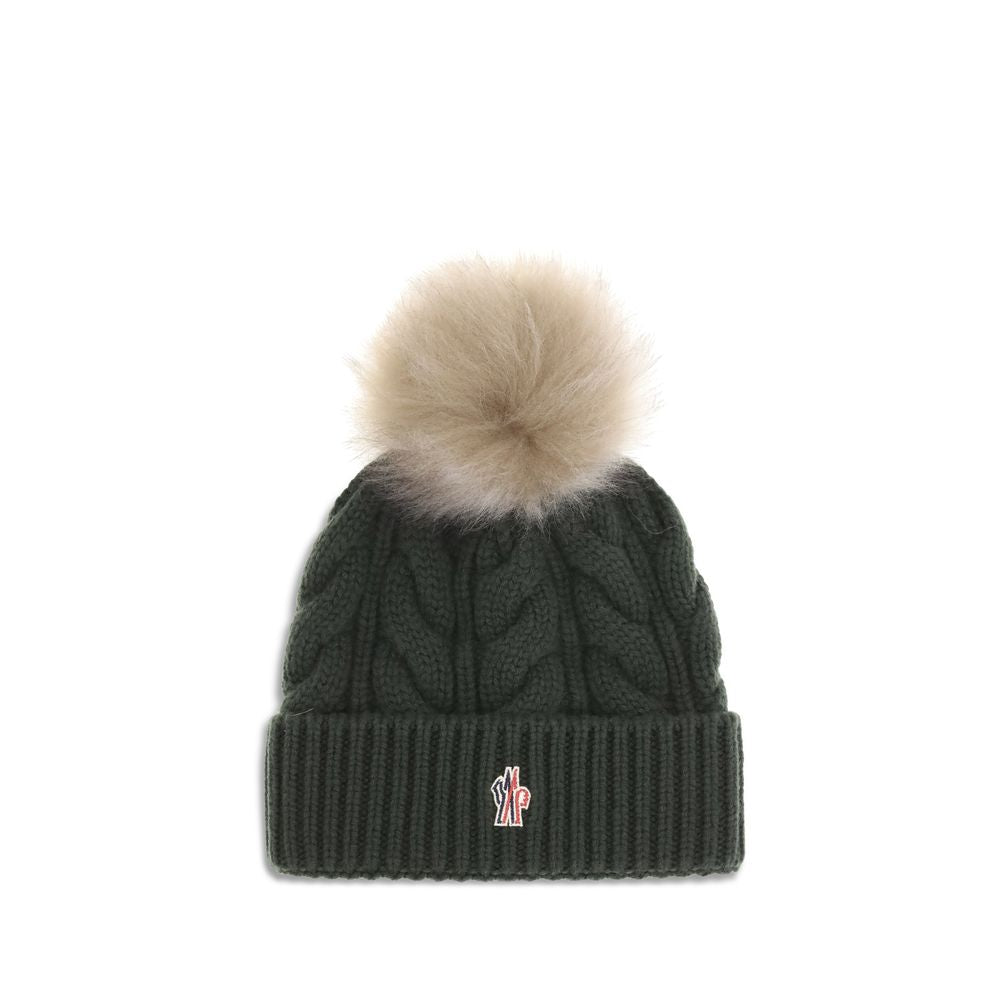 Moncler Grenoble Green Fleece Wool Beanie