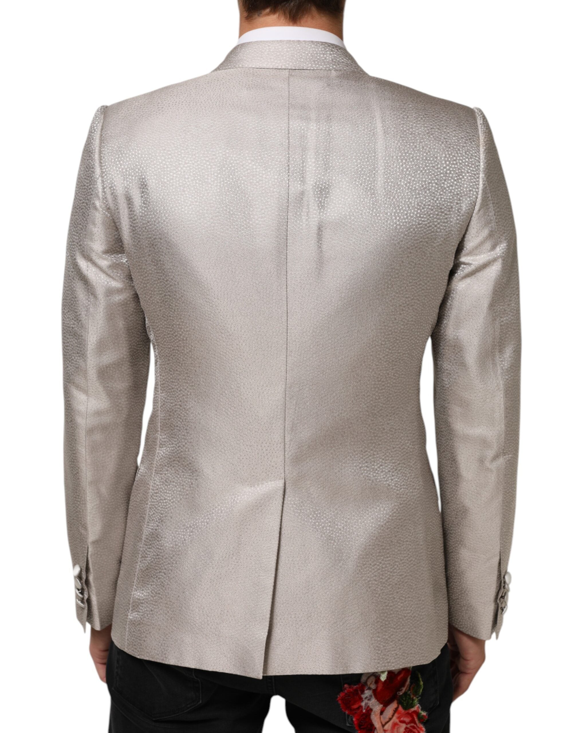 Dolce & Gabbana Beige MARTINI Double-Breasted Suit Blazer