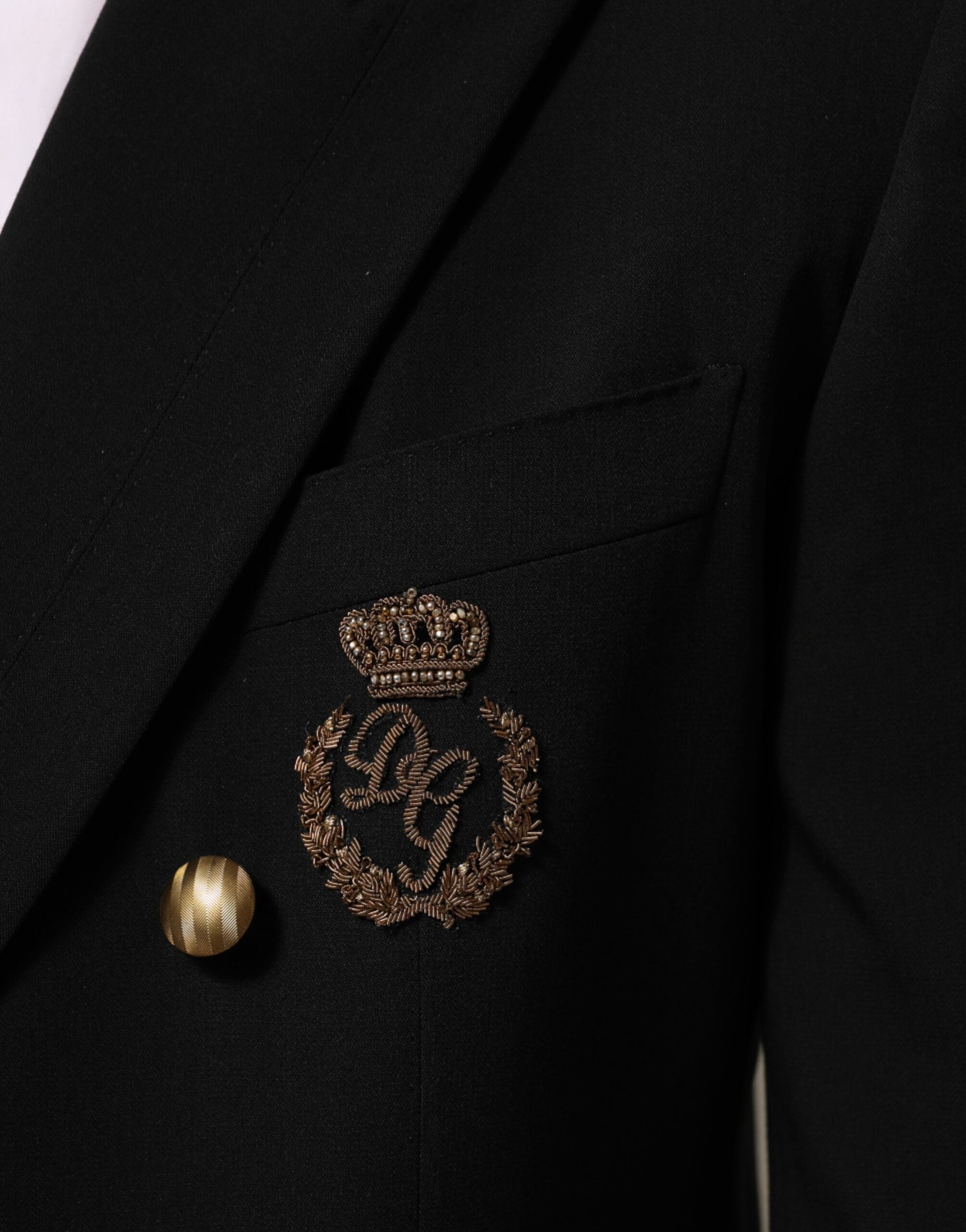 Dolce & Gabbana Black Wool 2 Buttons Suit Men Jacket Blazer