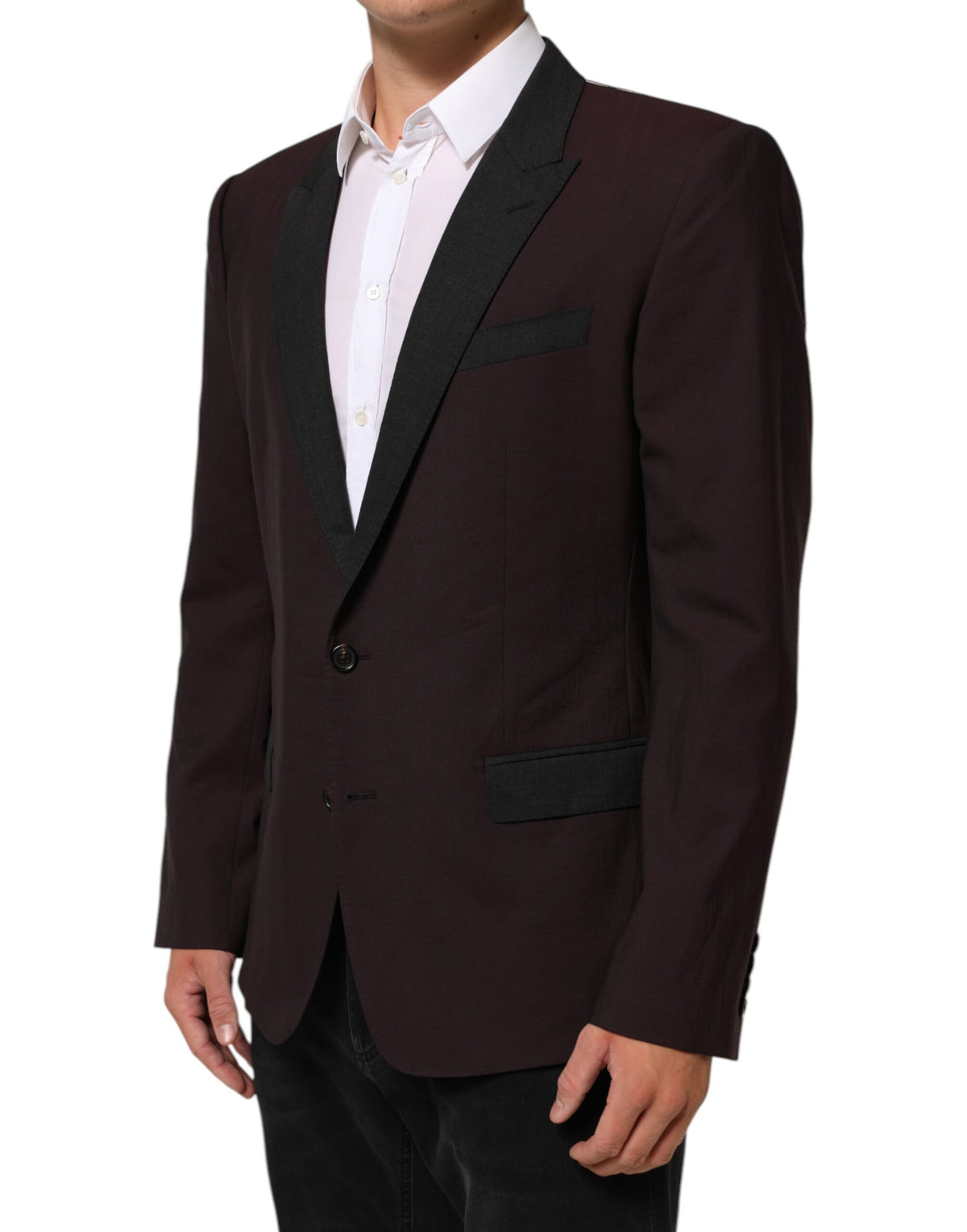 Indulge in the exquisite Dolce & Gabbana Maroon Wool Blazer, a symbol of Italian craftsmanship and elegance, perfect for those who command presence and allure.