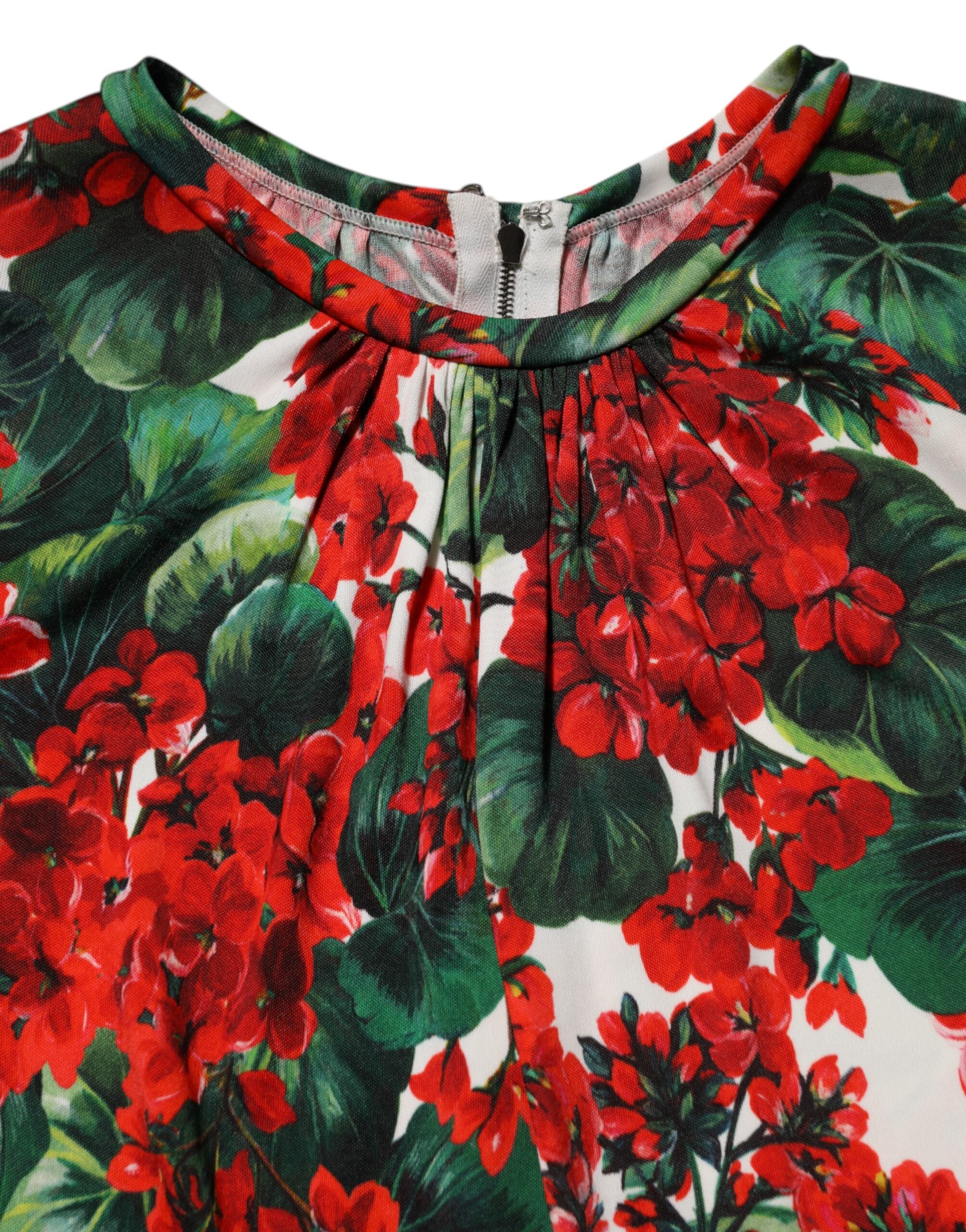 Indulge in the exquisite Dolce & Gabbana Multicolor Floral Short Portofino Dress, crafted from luxurious Vi, embodying elegance and Mediterranean allure for unforgettable moments.