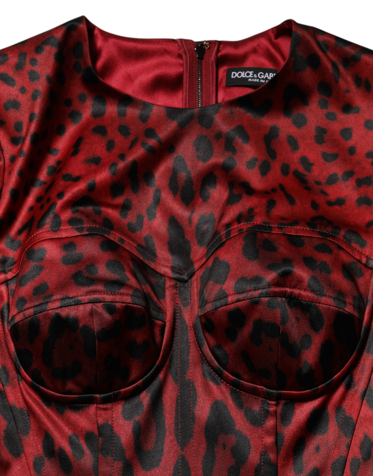 Elevate your wardrobe with the Dolce & Gabbana Red Leopard Sheath Long Sleeves Dress, a masterpiece of Italian craftsmanship that embodies sensual elegance and timeless allure.