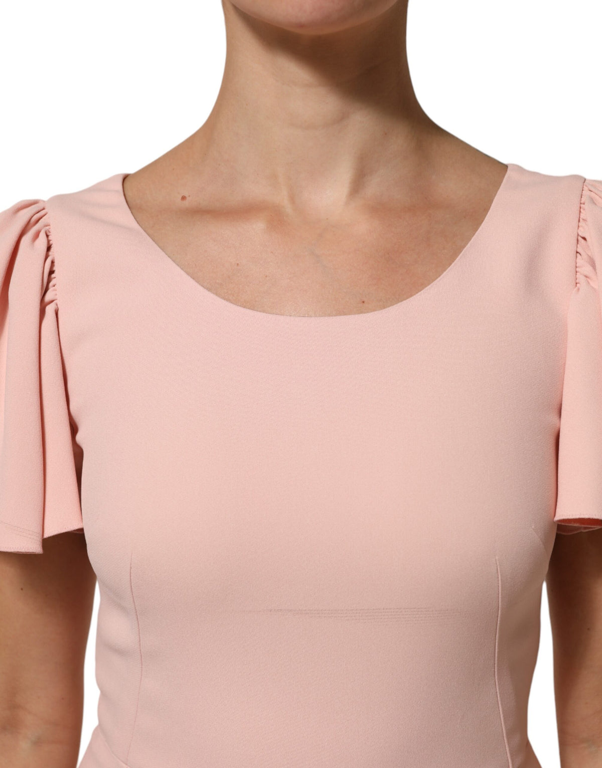 Discover the Dolce & Gabbana Pink Viscose Fit Flared Sheath Midi Dress, a testament to Italian craftsmanship and timeless elegance, perfect for any sophisticated occasion.