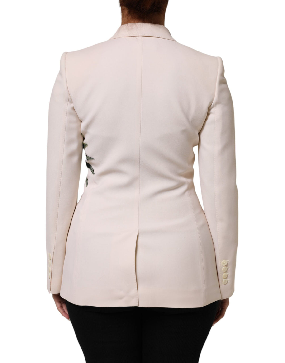 Elevate your wardrobe with the Dolce & Gabbana Beige Embroidered Single Breasted Jacket, a masterpiece of Italian craftsmanship in luxurious wool, perfect for the discerning individual.