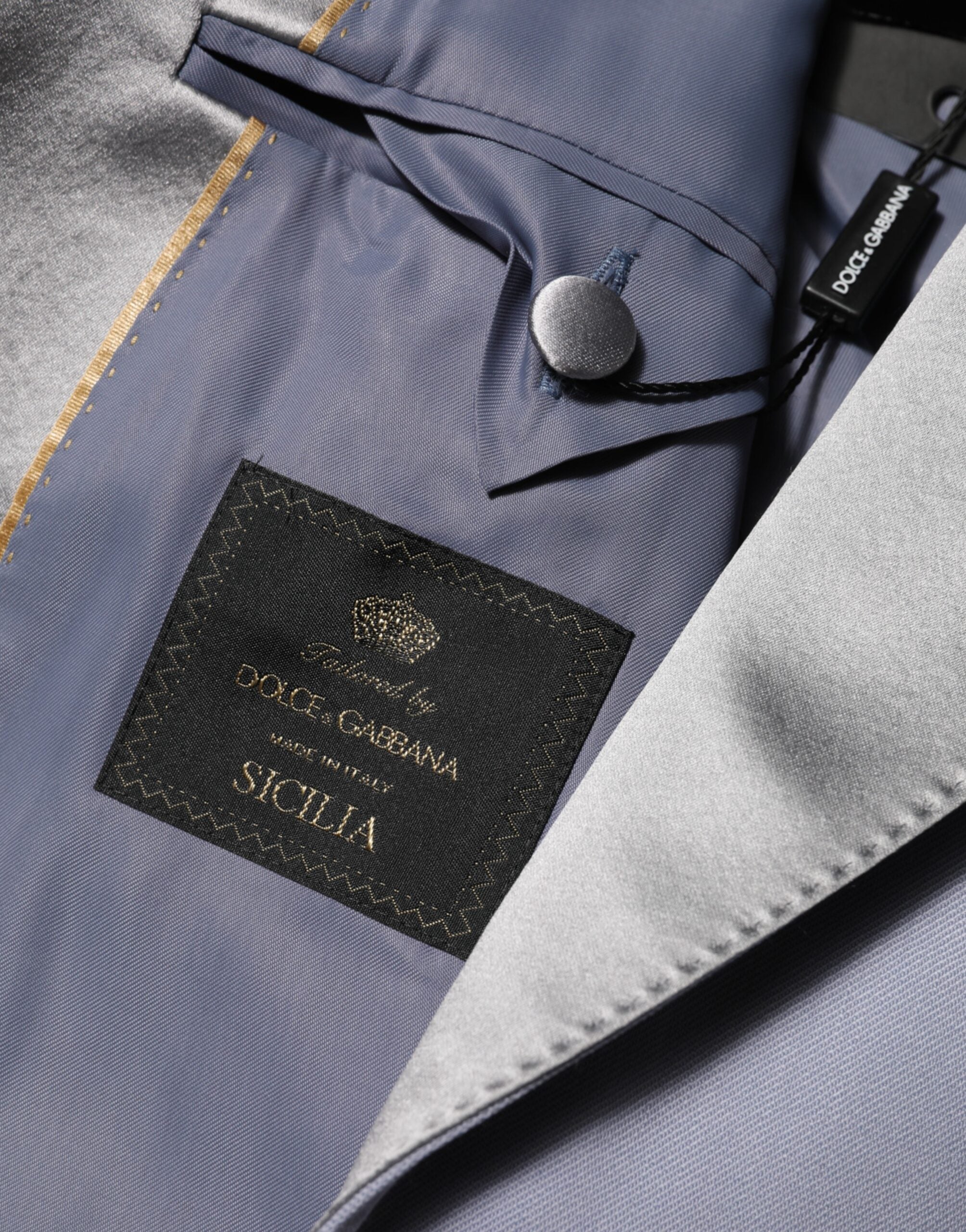 Dolce & Gabbana Gray Wool SICILIA 2 Buttons Men Suit Blazer