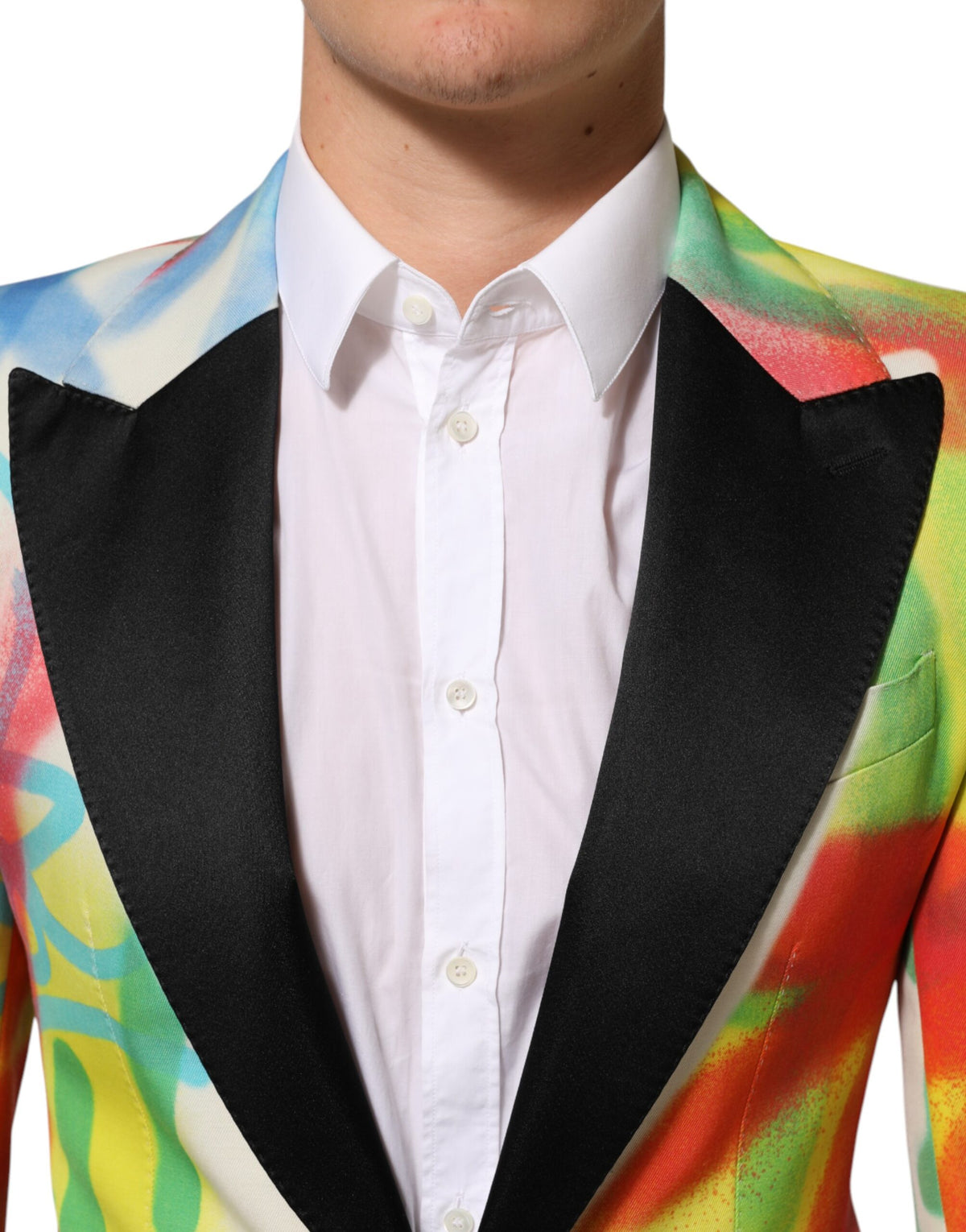 Elevate your style with the Dolce & Gabbana Multicolor Graffiti SICILIA Blazer, a masterpiece of Italian craftsmanship that embodies luxury and artistic expression.