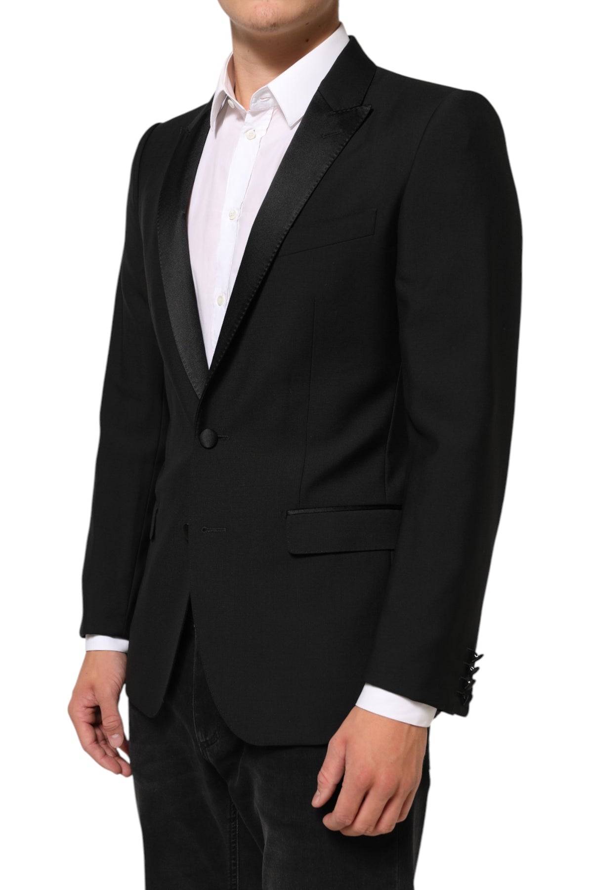 Elevate your presence with the Dolce & Gabbana Black Wool MARTINI Blazer, a masterpiece of Italian craftsmanship that embodies luxury and sophistication for every occasion.