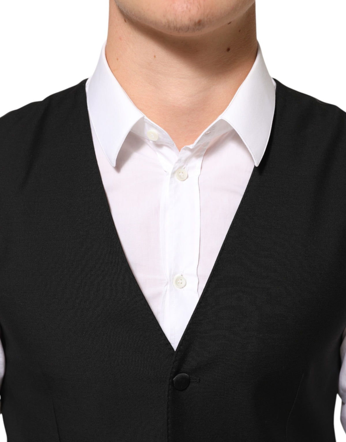 Elevate your elegance with the Dolce & Gabbana Black Wool Dress Waistcoat Vest, a masterpiece of Italian craftsmanship, perfect for sophisticated occasions.