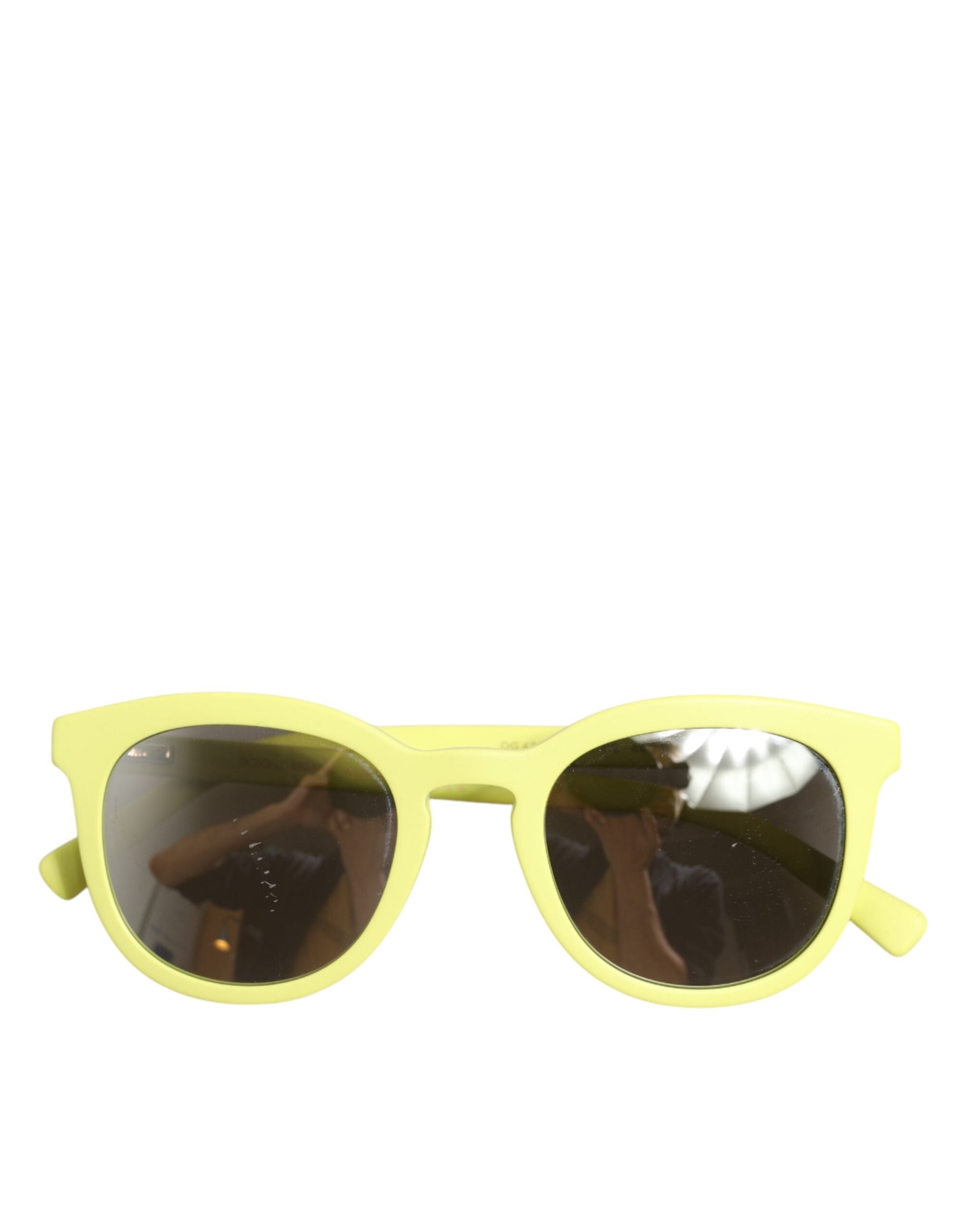 Dolce & Gabbana DG4324 Yellow Framed Mirrored Lenses Eyewear Sunglasses