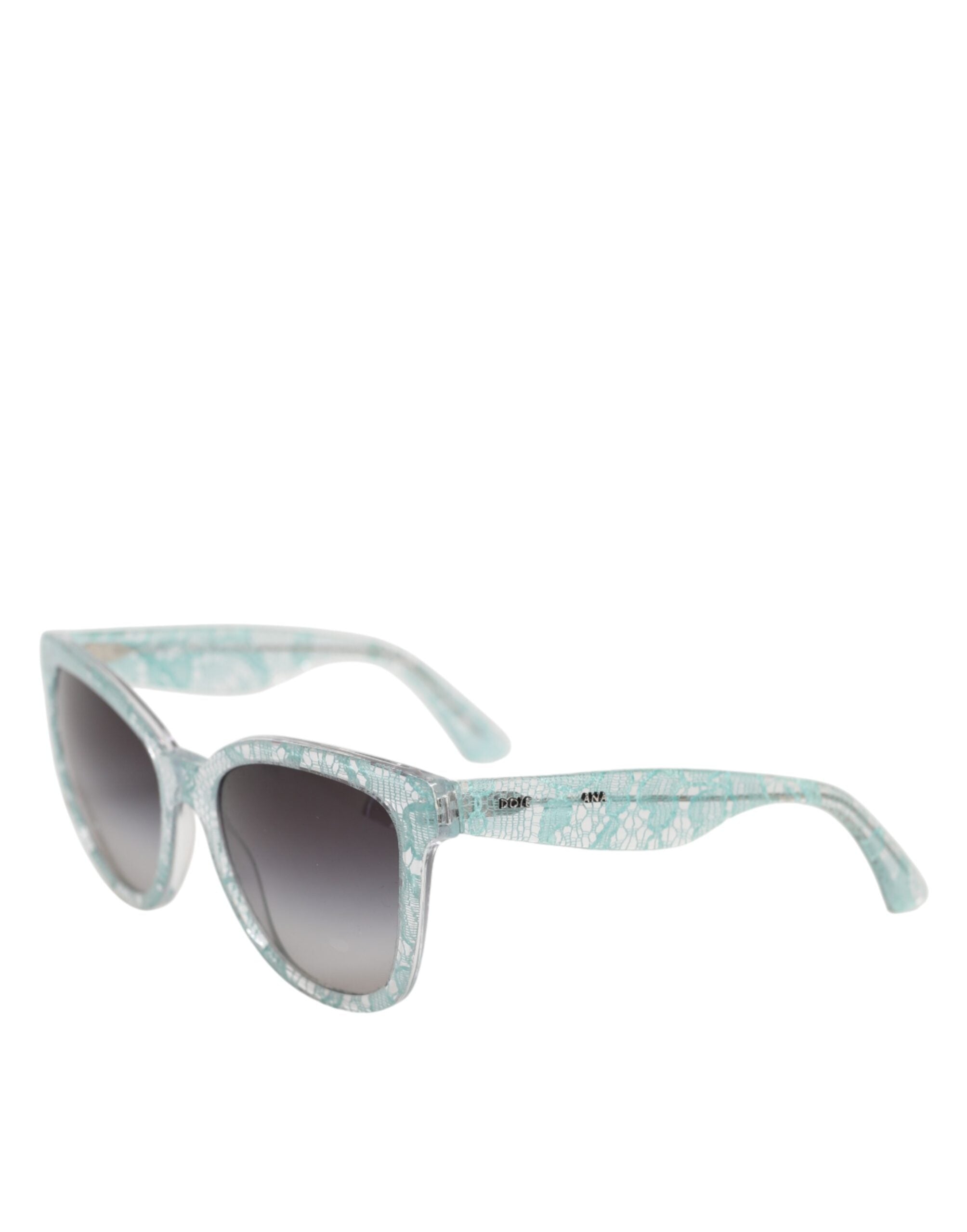 Dolce & Gabbana DG4190 Blue Lace Acetate Rectangle Shades Sunglasses