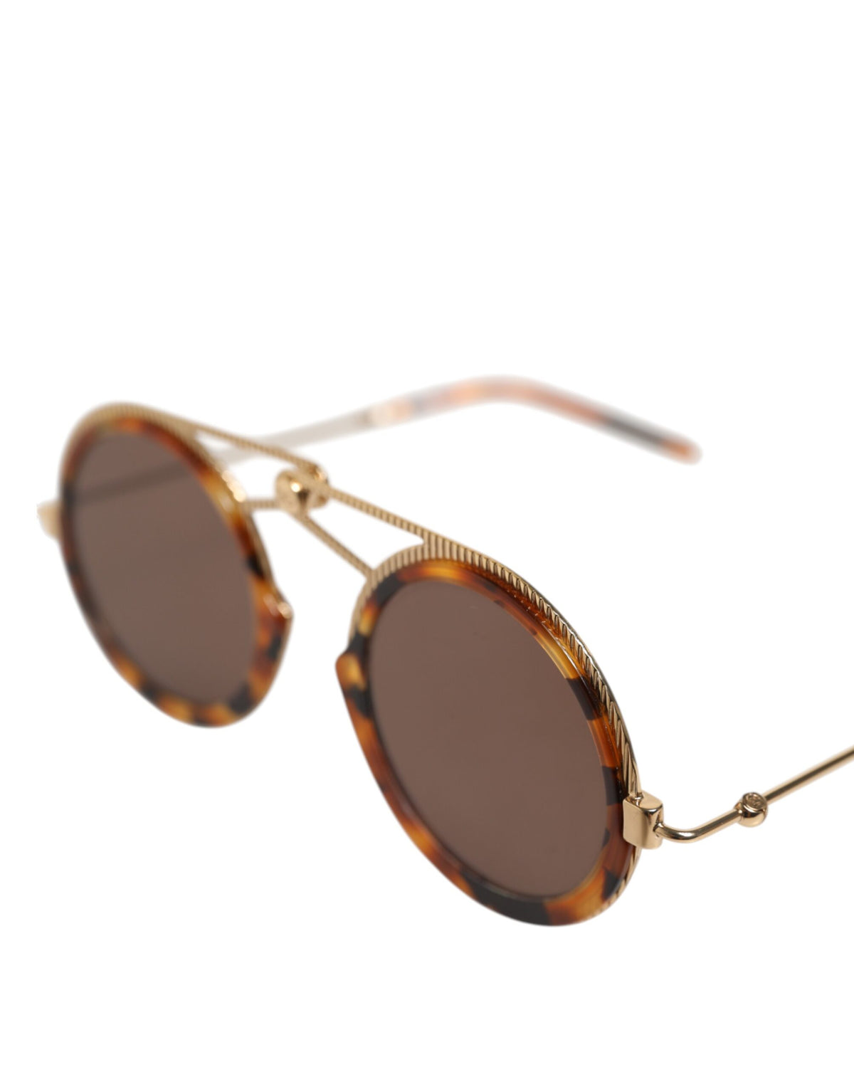 Indulge in the exquisite Dolce & Gabbana Gold Havana Frame DG Fatto A Mano Eyewear Sunglasses, where unparalleled craftsmanship meets luxurious elegance, perfect for the discerning individual.