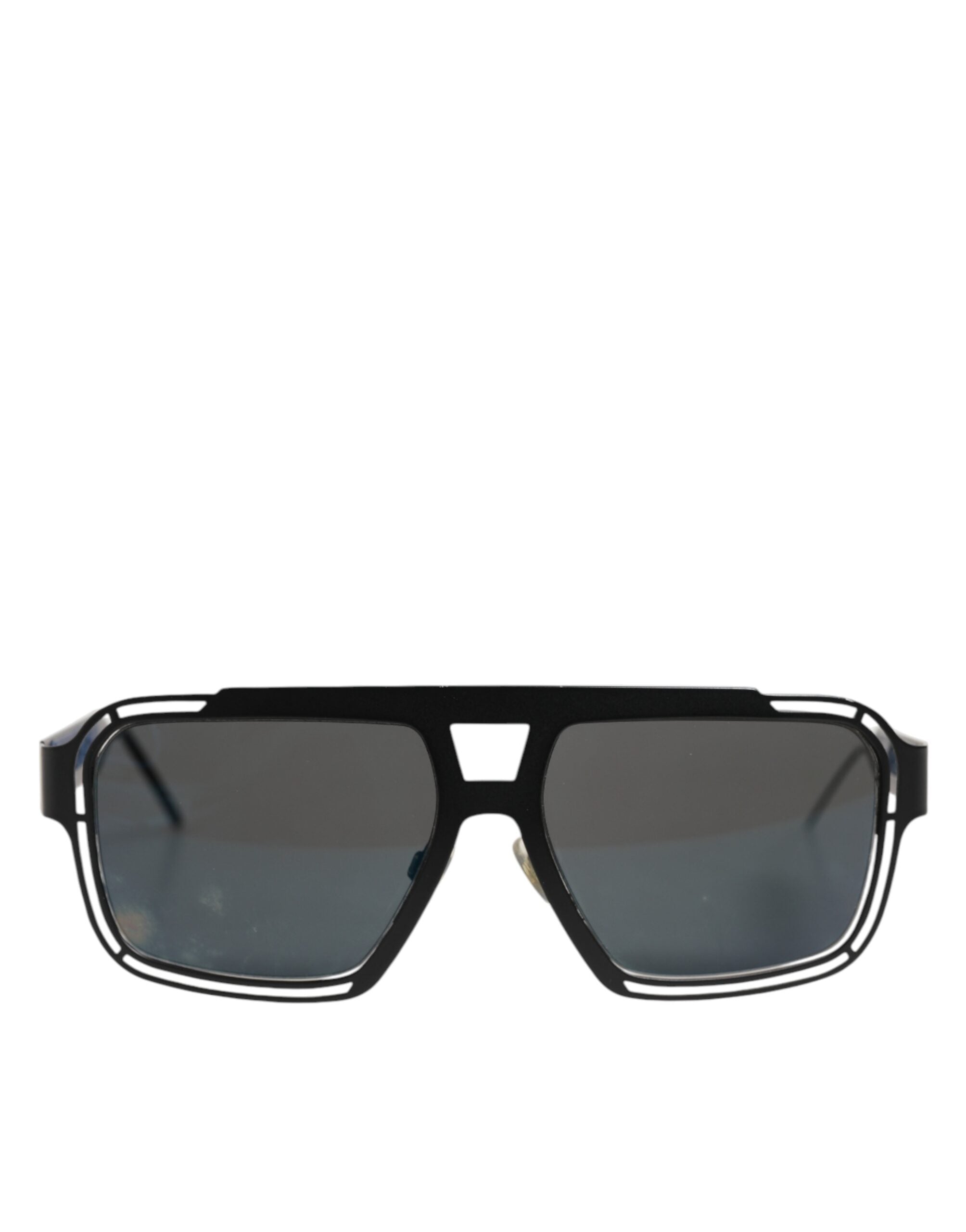 Dolce & Gabbana Black Metal Pilot Frame Shades Eyewear Sunglasses