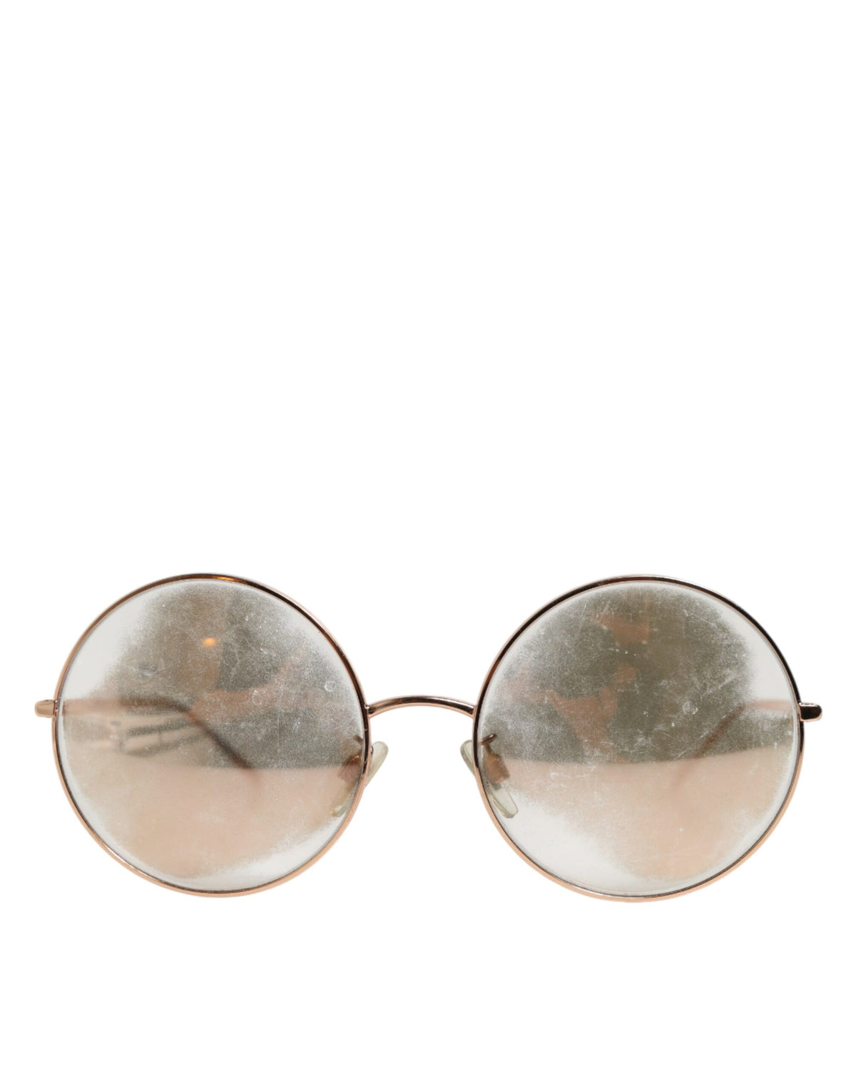 Indulge in the allure of Dolce & Gabbana's Rose Gold Plated Round Lenses Sunglasses, where exquisite Italian craftsmanship meets timeless elegance for the discerning individual.