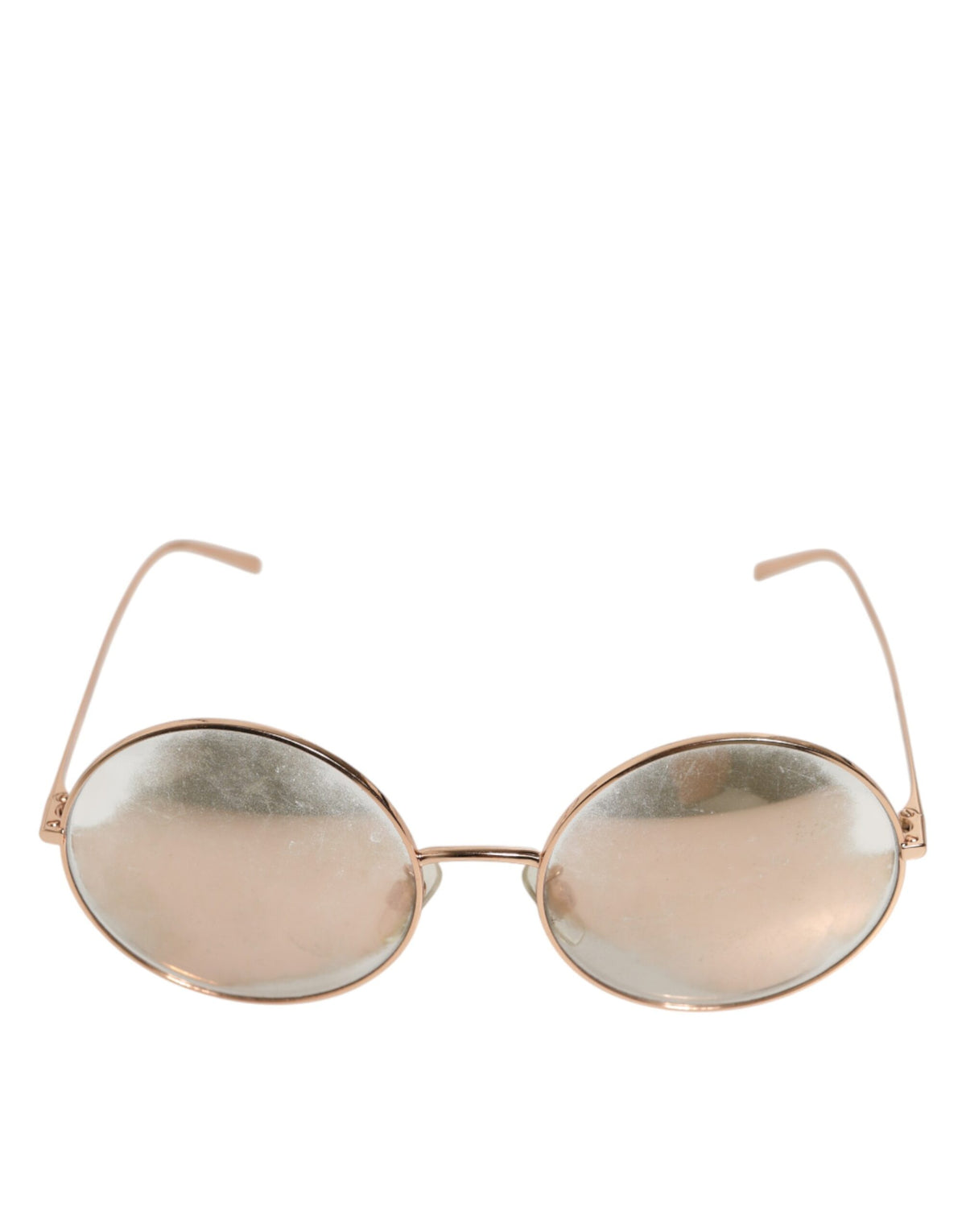 Indulge in the allure of Dolce & Gabbana's Rose Gold Plated Round Lenses Sunglasses, a masterpiece of Italian craftsmanship that embodies luxury and sophistication.