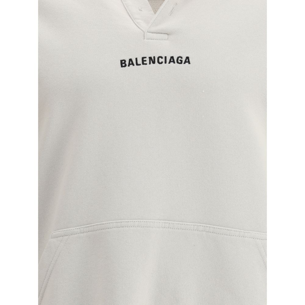 Balenciaga White Cotton Sweatshirt