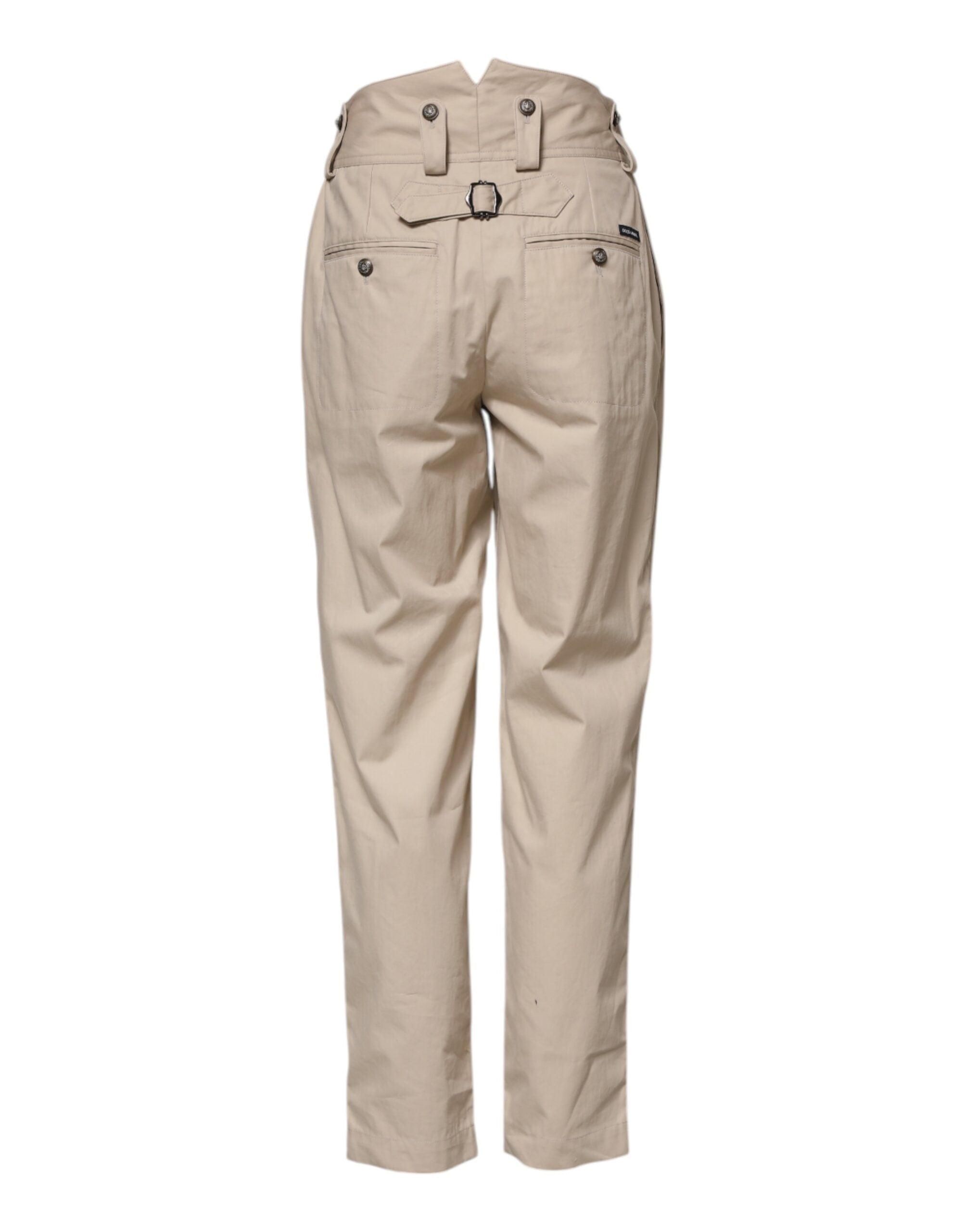 Dolce & Gabbana Beige Cotton Tapered Cargo Men Trouser Pants