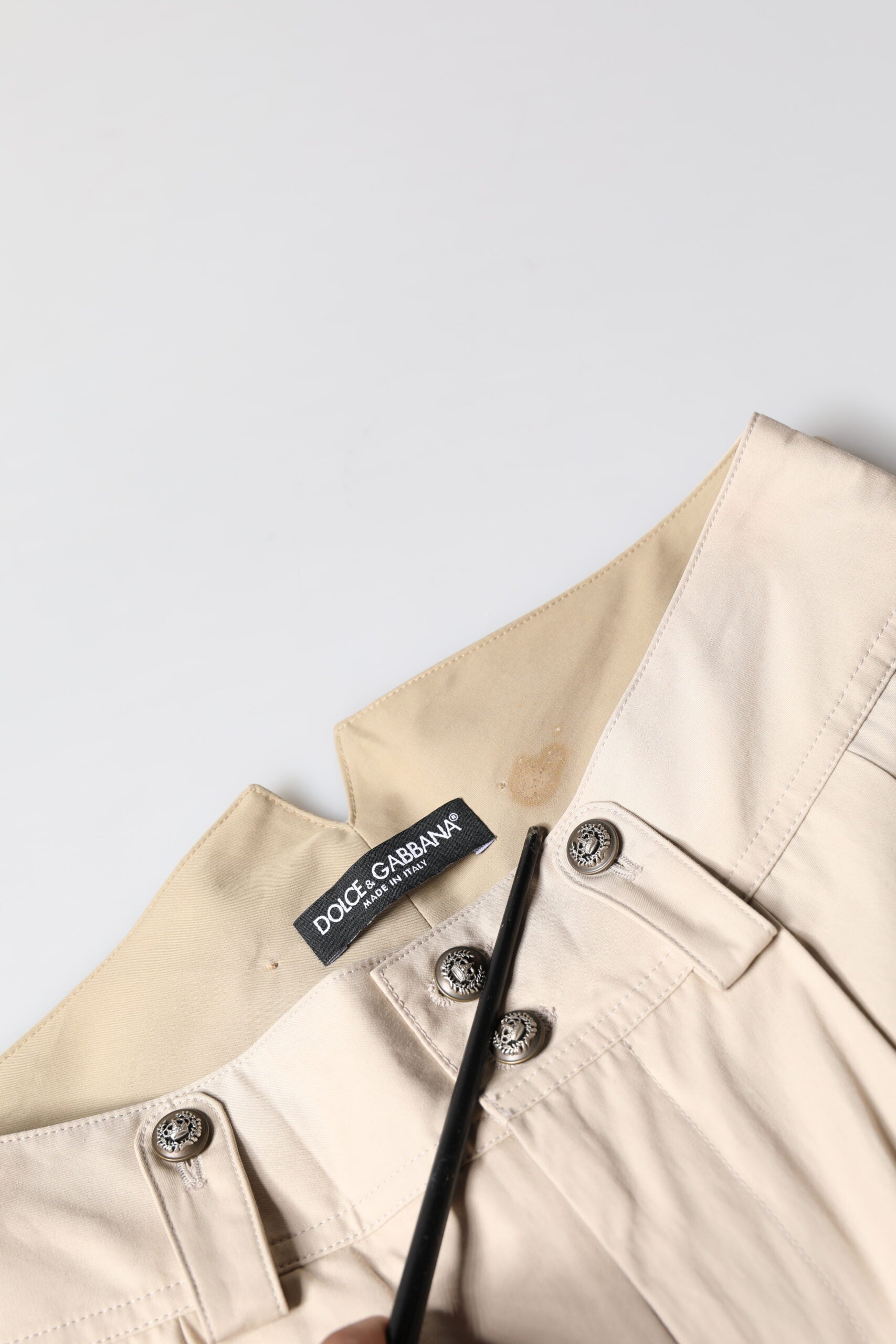 Dolce & Gabbana Beige Cotton Tapered Cargo Men Trouser Pants