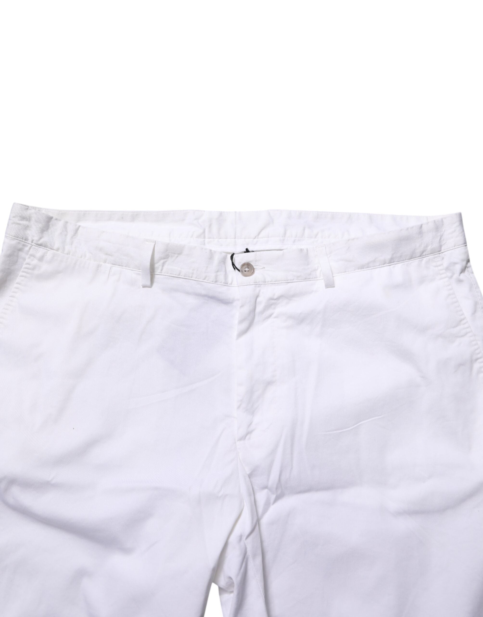 Dolce & Gabbana White Cotton Stretch Men Bermuda Pants