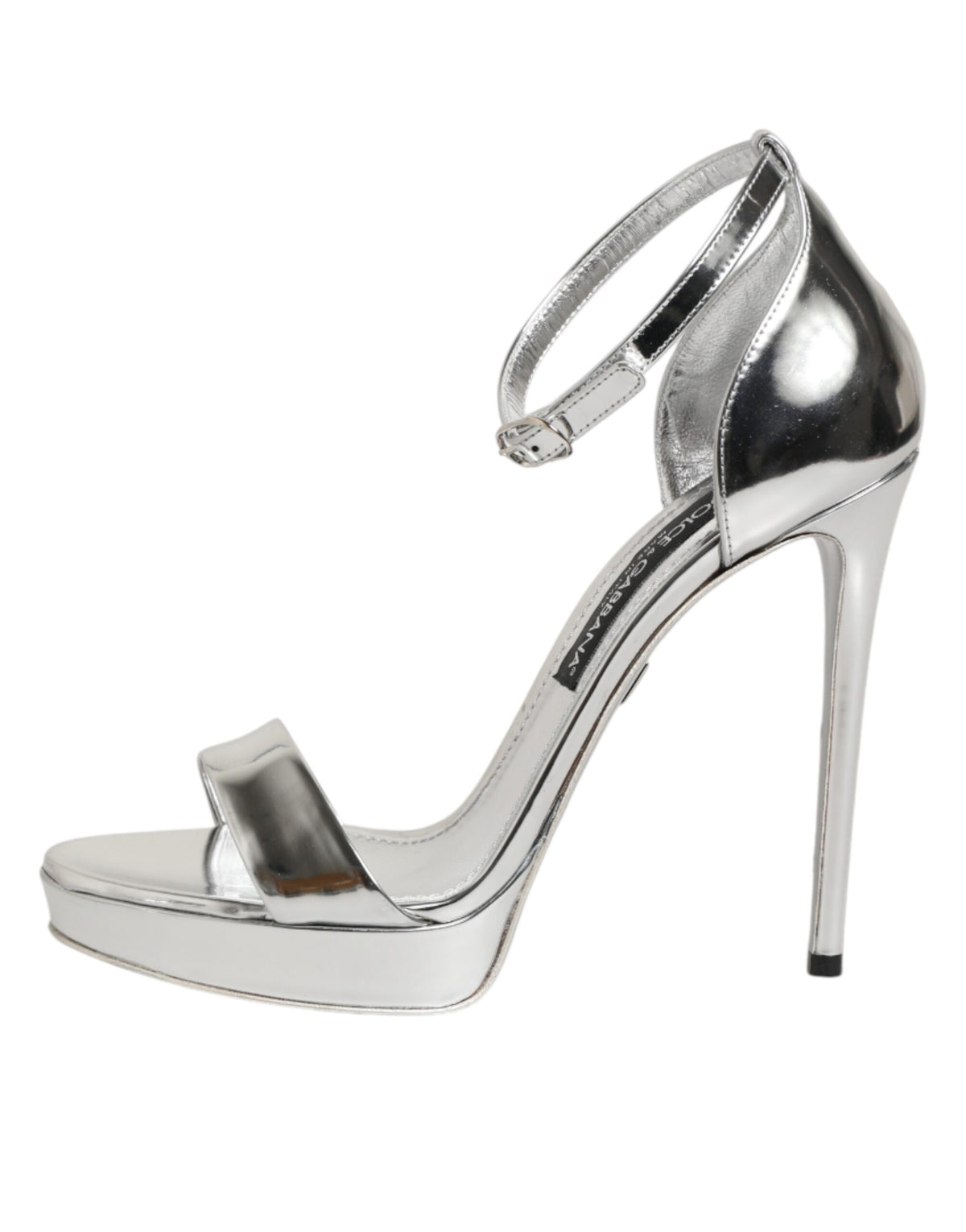 Dolce & Gabbana Silver Leather Platform Keira Sandals - Couture