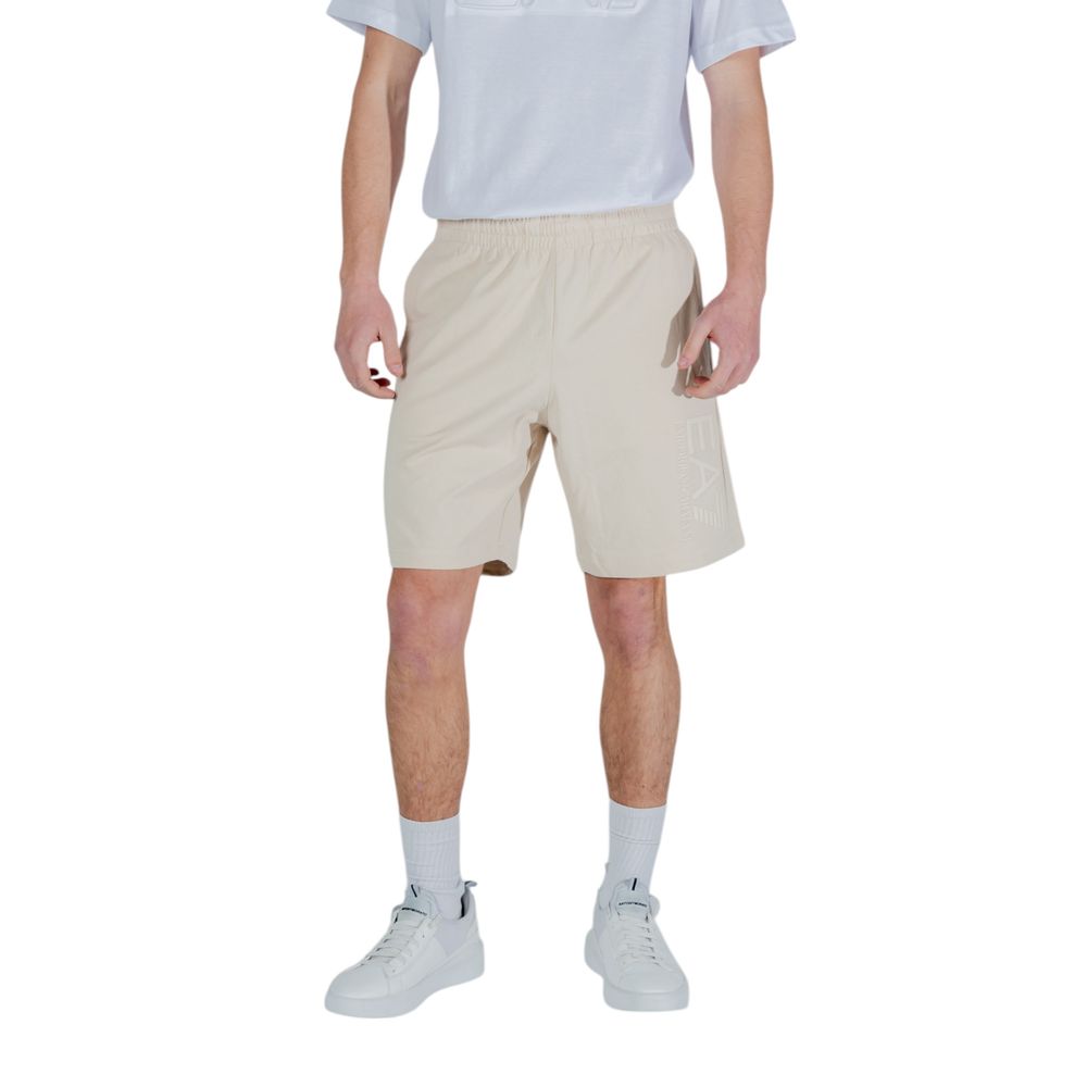 Elevate your summer wardrobe with EA7 Emporio Armani Beige Cotton Bermuda Shorts, crafted from luxurious cotton for unparalleled comfort and sophisticated style.